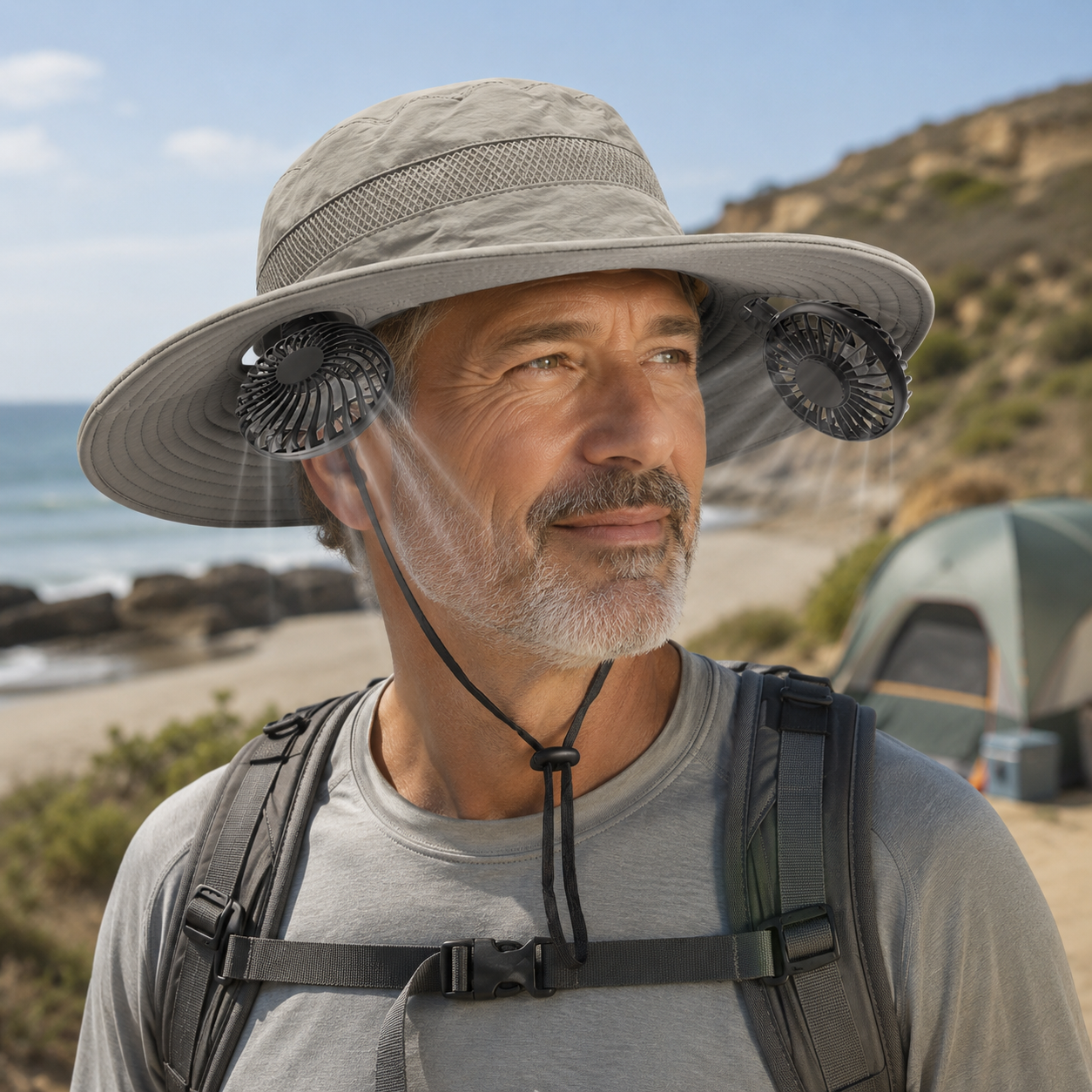2-in-1 Cooling Sun Hat with Detachable Neck Fan