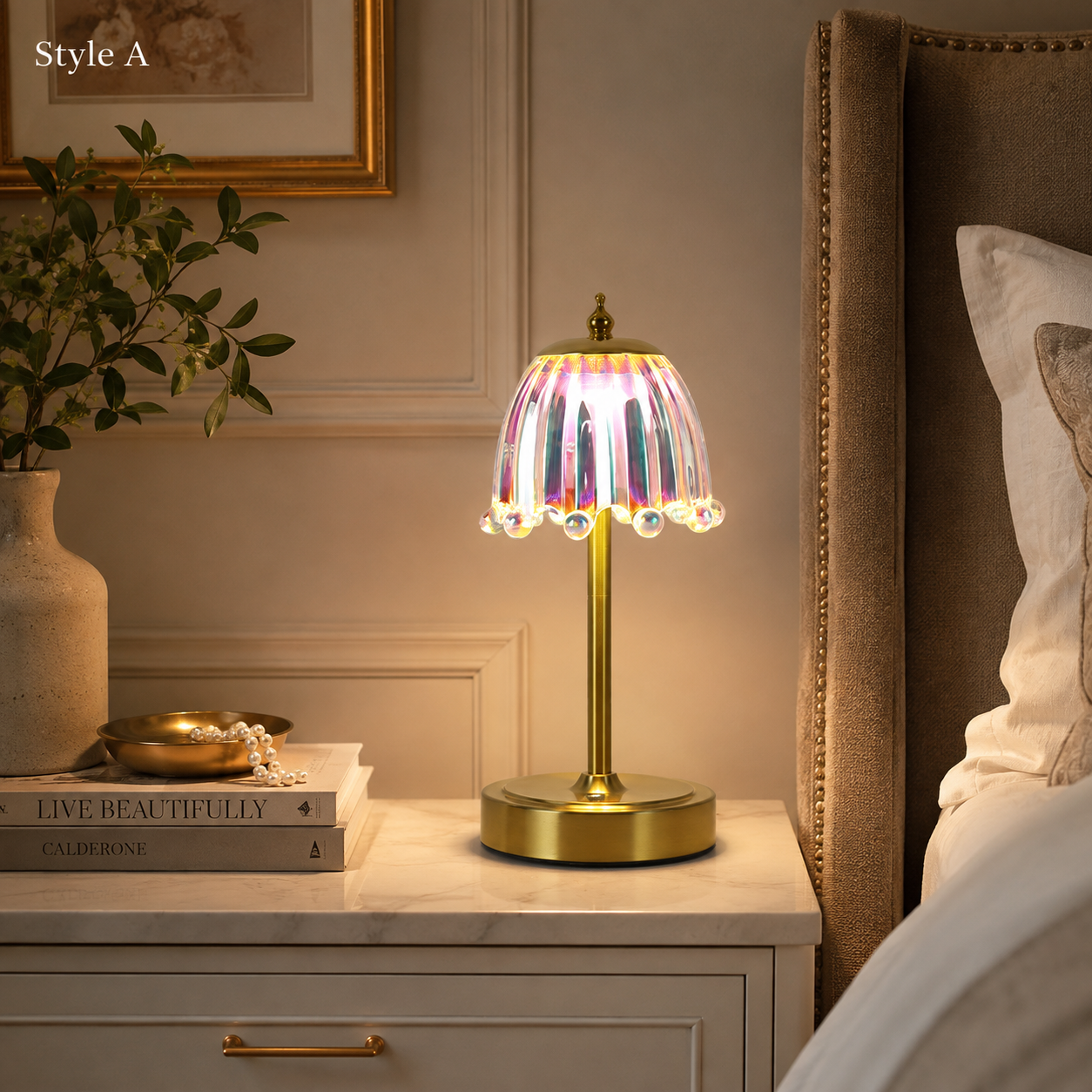 Elegant Cordless Glass Touch Table Lamp – A Portable Glow That Transforms Any Space ✨