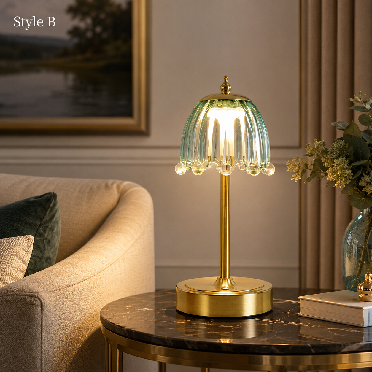 Elegant Cordless Glass Touch Table Lamp – A Portable Glow That Transforms Any Space ✨