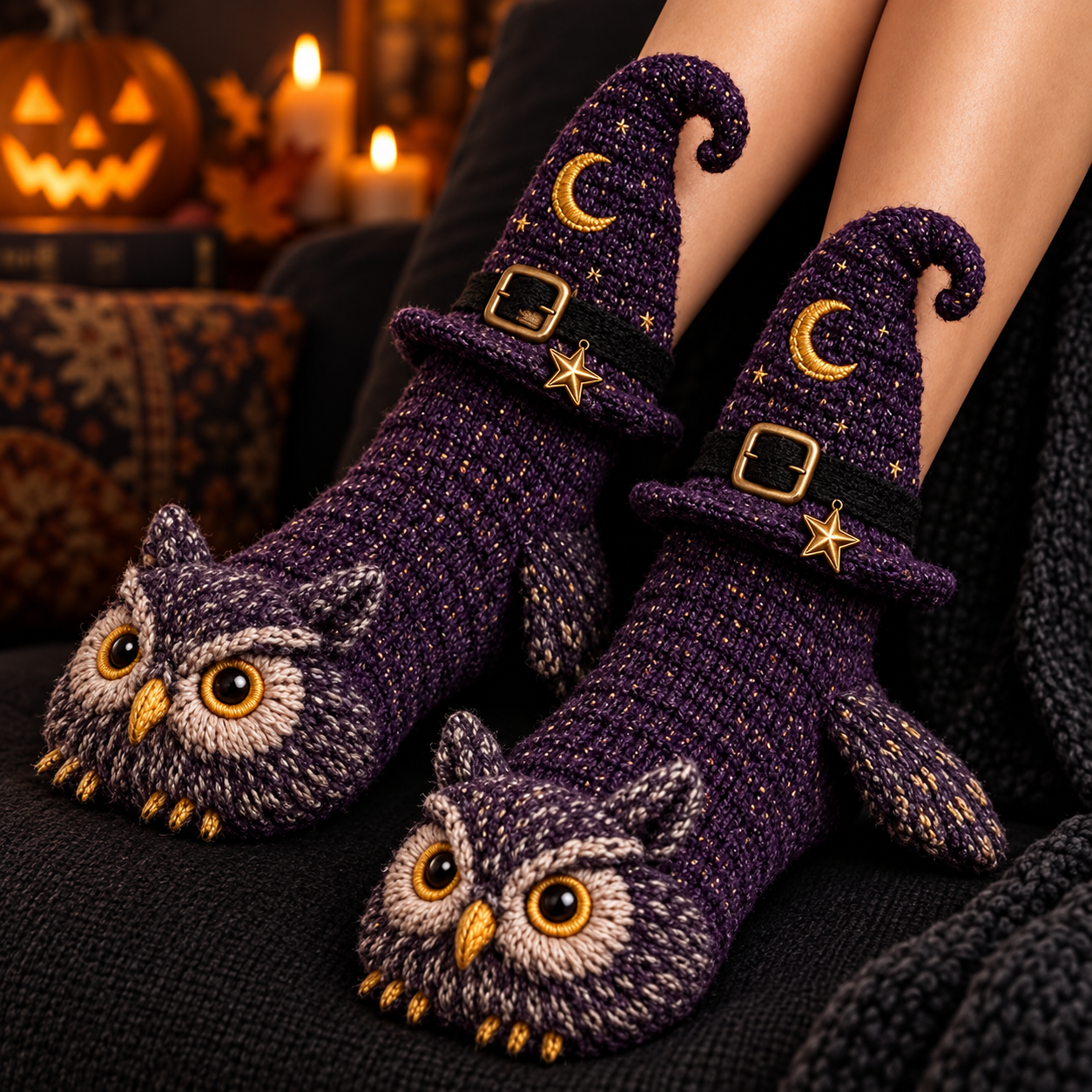 Halloween Creature Sculpted Cozy Floor Socks 🎃
