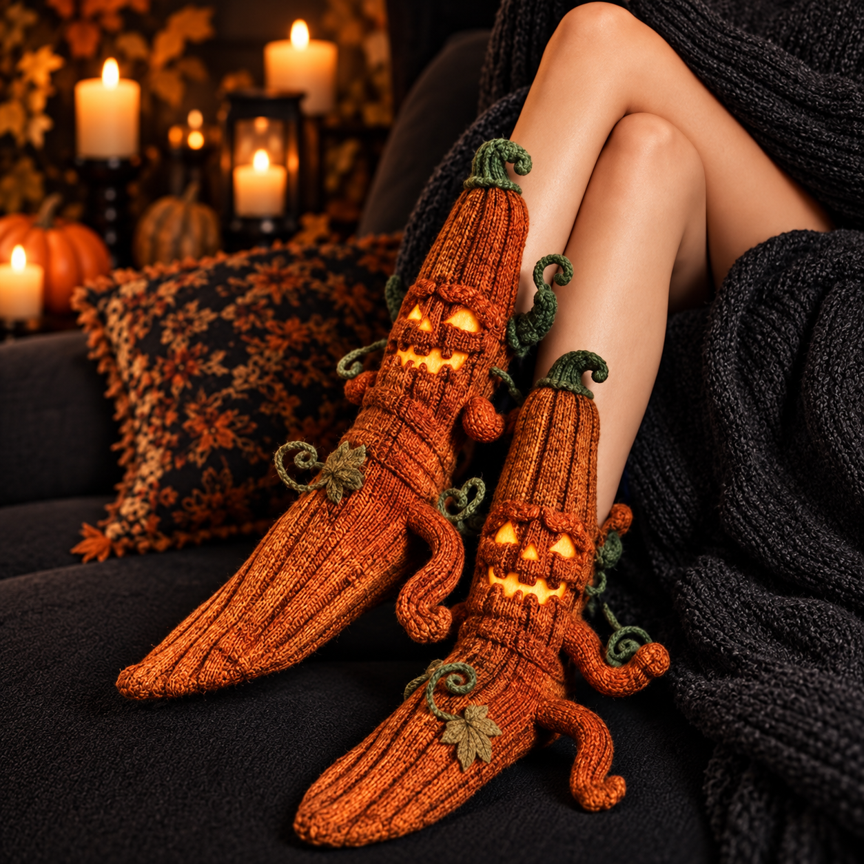 Halloween Creature Sculpted Cozy Floor Socks 🎃