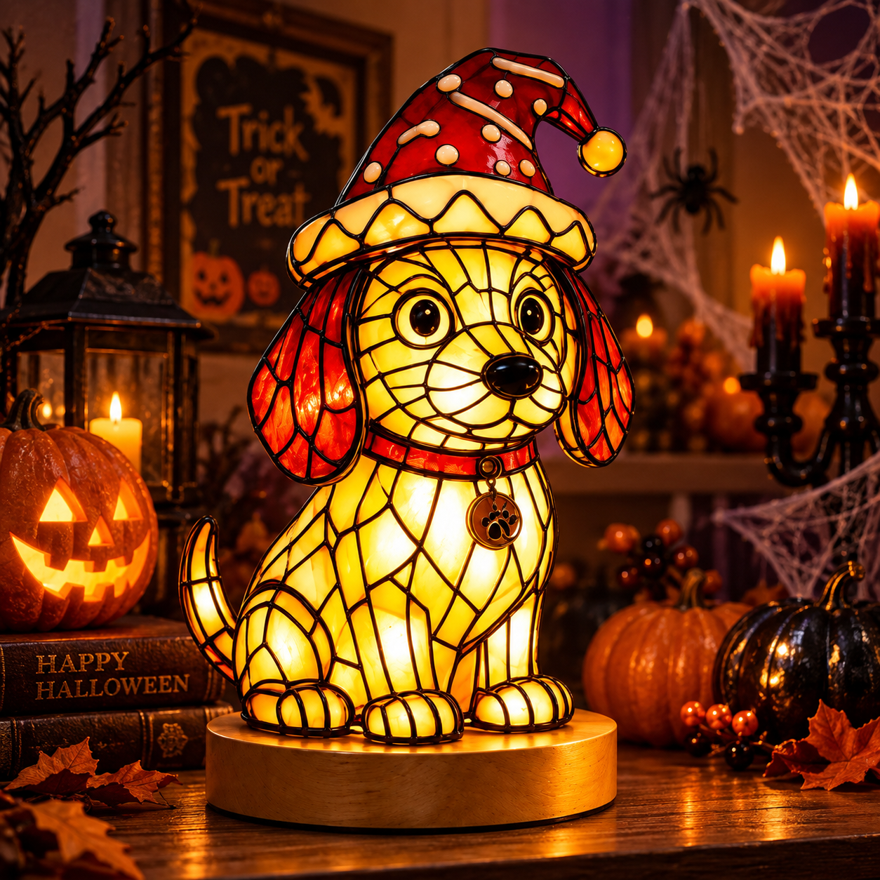 🎃 Glowing Halloween Glass Character Lamp