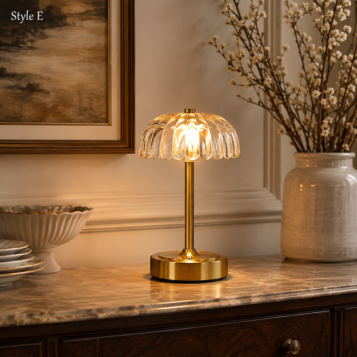 Elegant Cordless Glass Touch Table Lamp – A Portable Glow That Transforms Any Space ✨