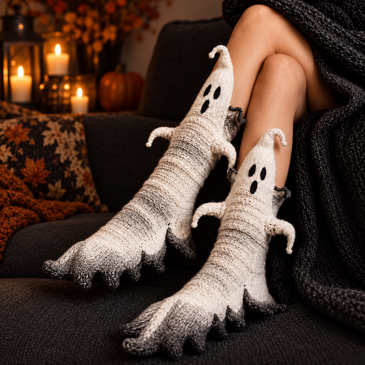 Halloween Creature Sculpted Cozy Floor Socks 🎃