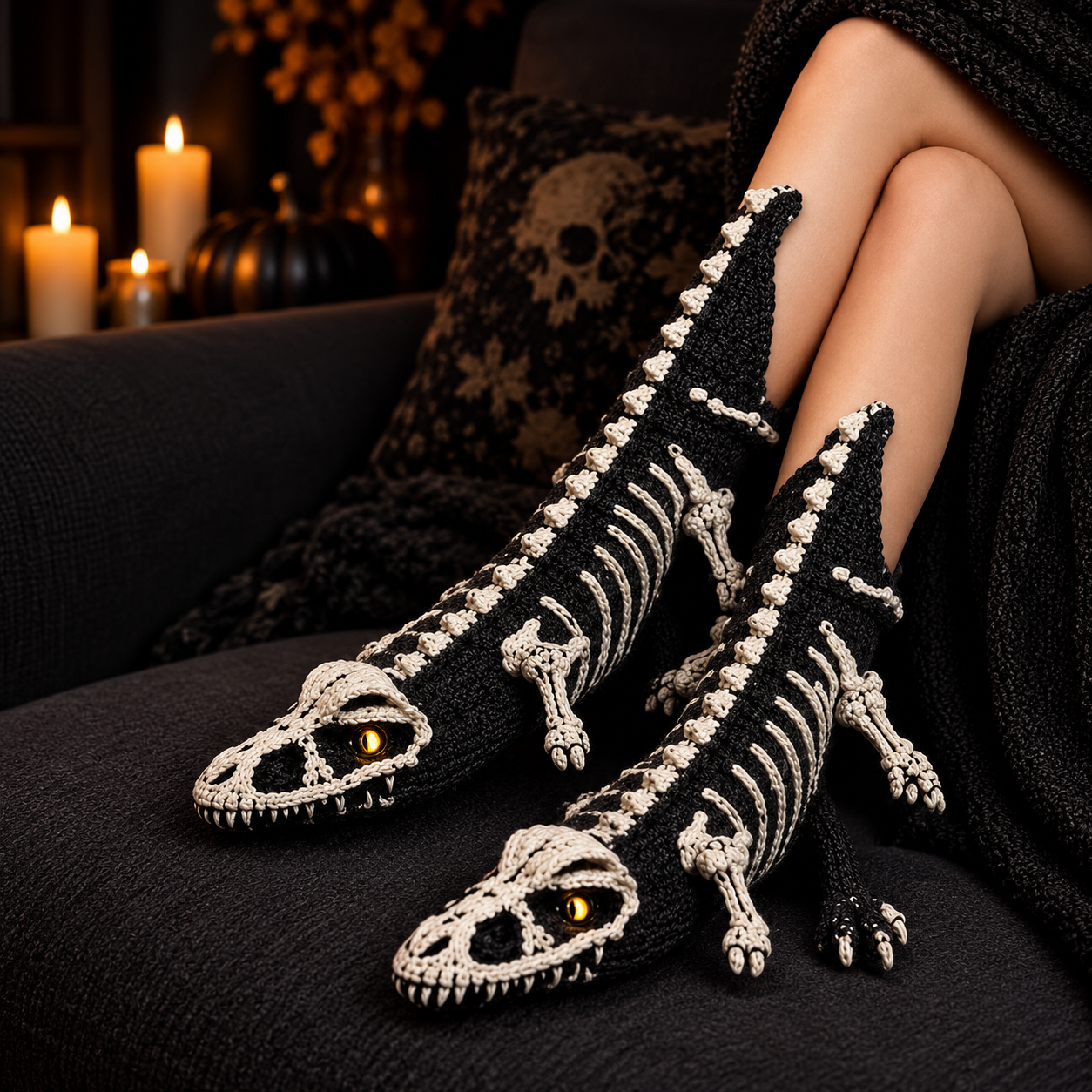 Halloween Creature Sculpted Cozy Floor Socks 🎃