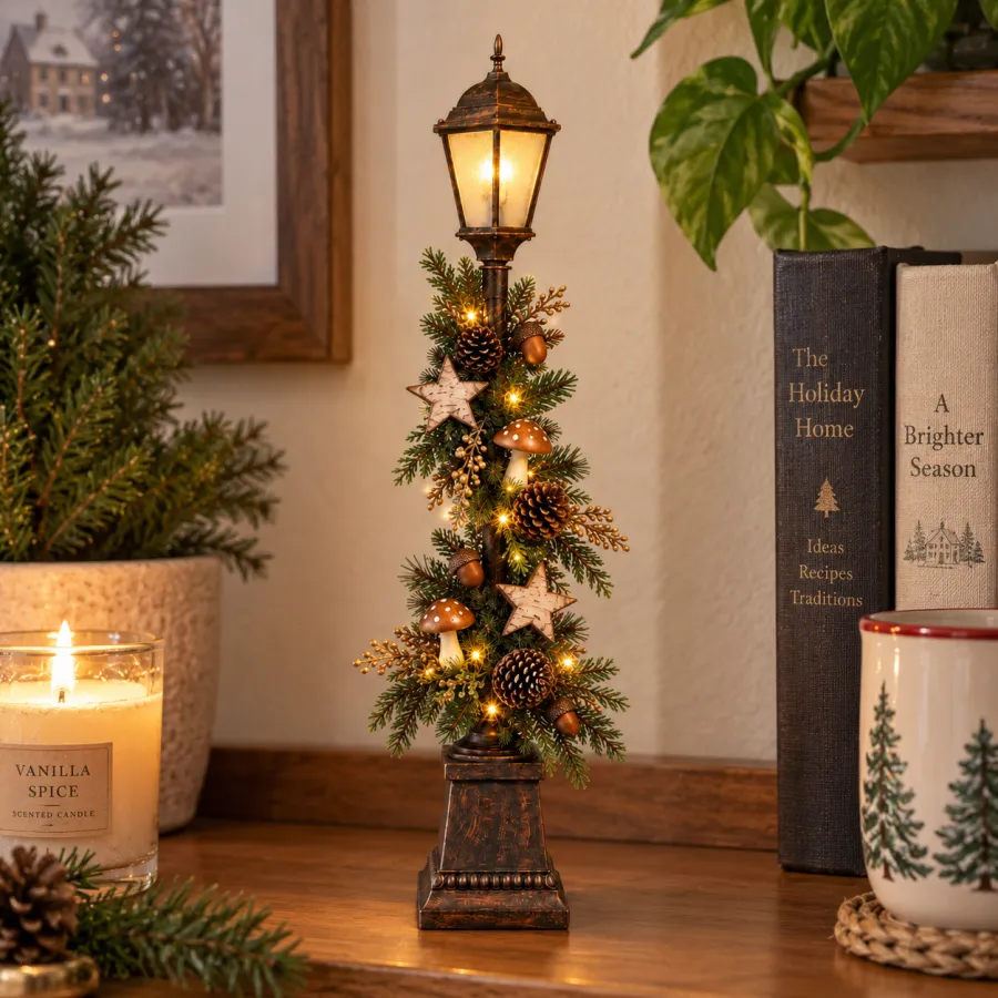 Old Christmas Streetlight – Lighted Tabletop Holiday Decor