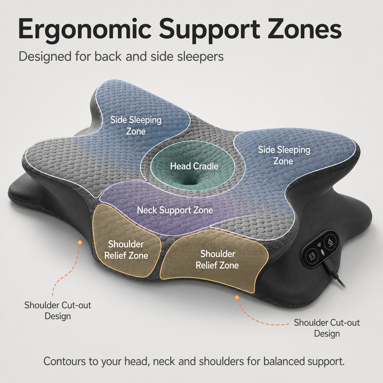 Heated Ergonomic Neck & Shoulder Pillow