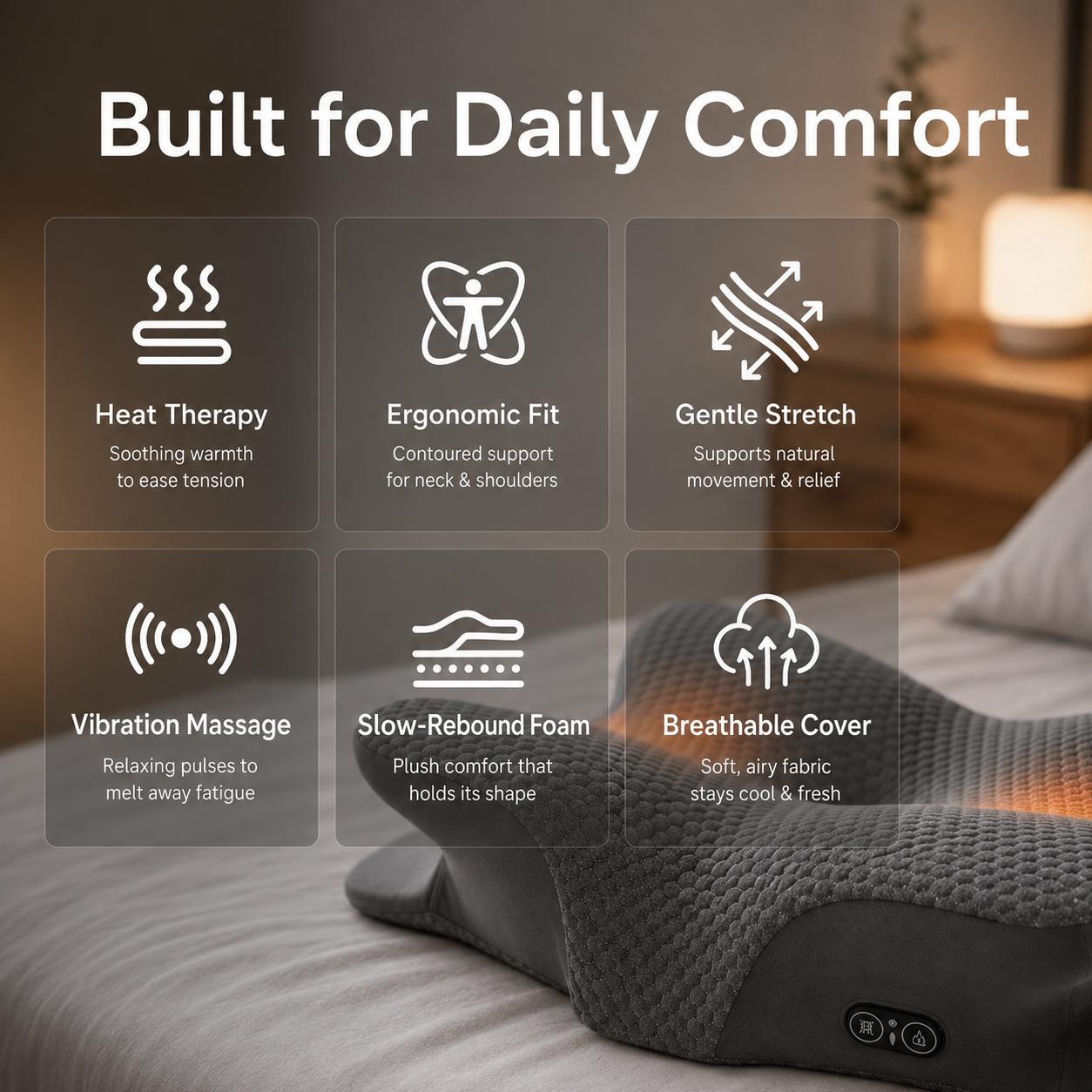 Heated Ergonomic Neck & Shoulder Pillow