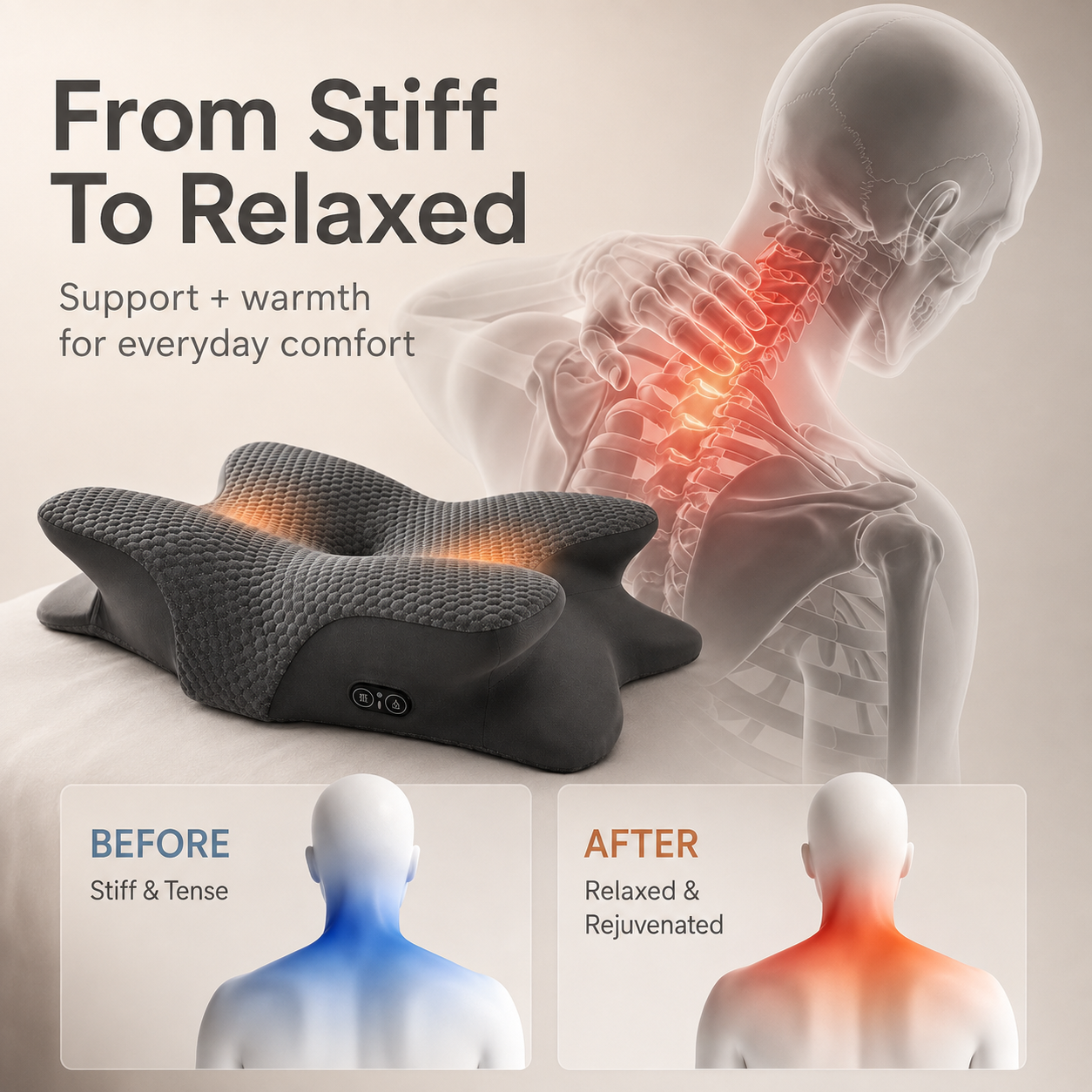 Heated Ergonomic Neck & Shoulder Pillow