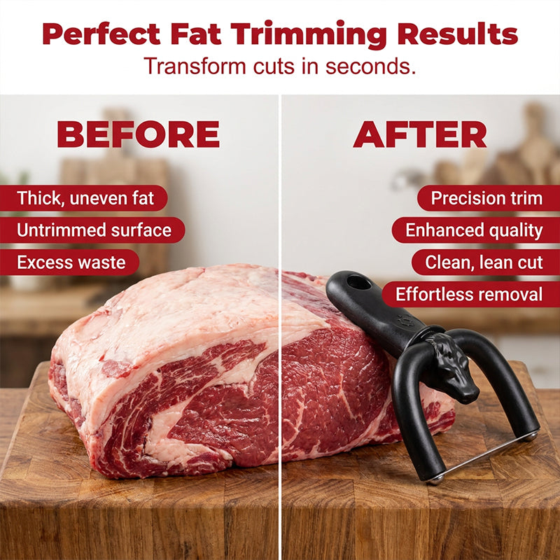 🥩 Handheld Fat Trimmer for Beef & Pork, Portable Meat Fat Remover Tool, Easy Brisket Trimming BBQ Kitchen Gadget