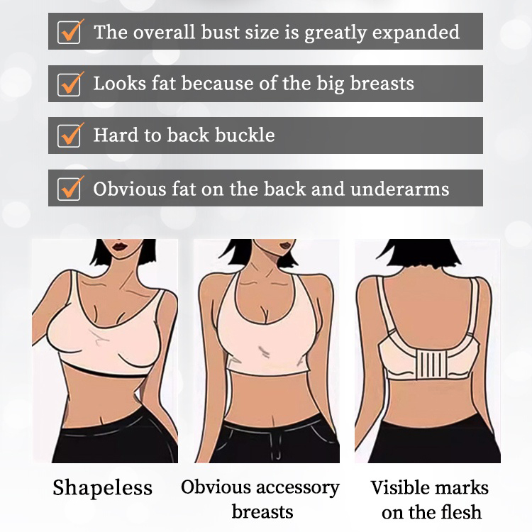 Front Button Adjustable Push-Up Fixed Cup Bra