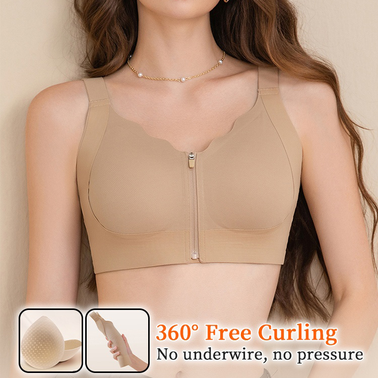 Front Button Adjustable Push-Up Fixed Cup Bra