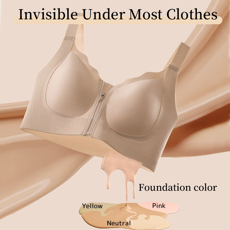Front Button Adjustable Push-Up Fixed Cup Bra