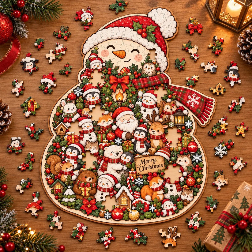 🎄🧩 Wooden Christmas Puzzle with Stand — 8 Festive Designs to Build & Display
