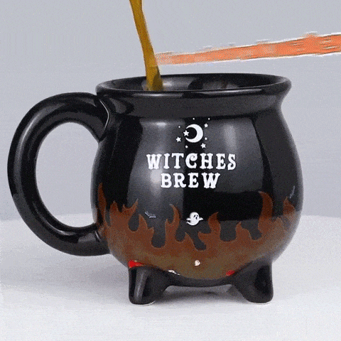 Witch Brew Cauldron Heat Flame Color Changing Coffee Mug