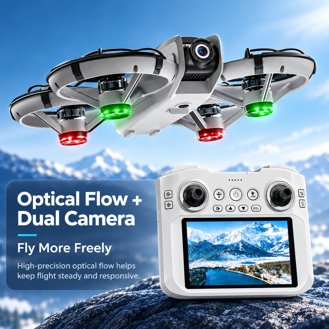 🚁 Aerial Camera Drone with 4.3" Screen Remote – Easy Flying, Stunning Views & 360° Flips