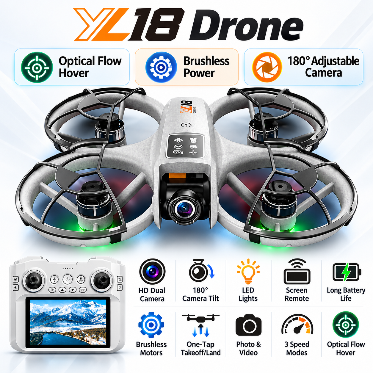🚁 Aerial Camera Drone with 4.3" Screen Remote – Easy Flying, Stunning Views & 360° Flips