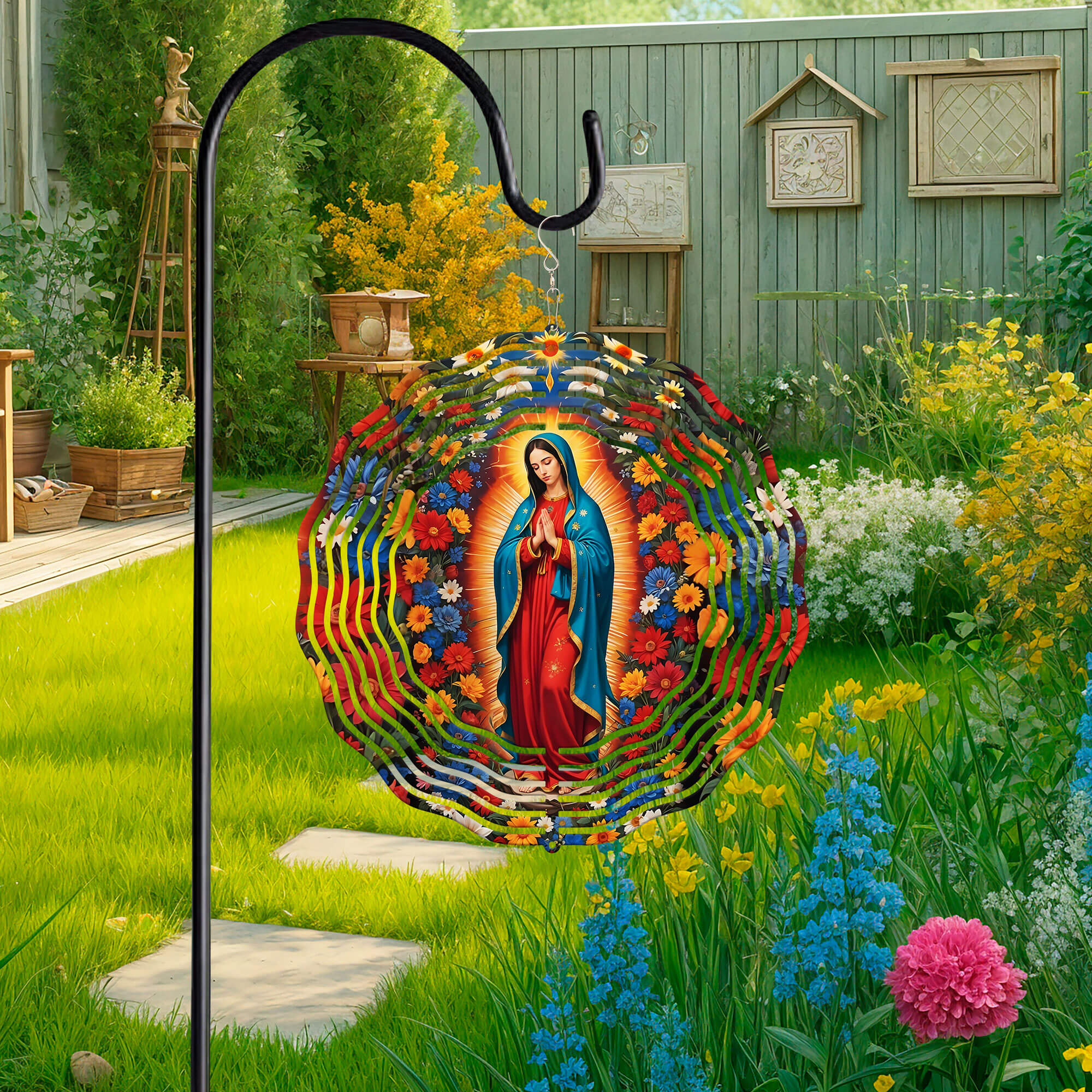 🙏🌬️ Our Lady of Guadalupe Virgin Mary Wind Spinner – Graceful Motion for Your Outdoor Sanctuary 🌬️🙏