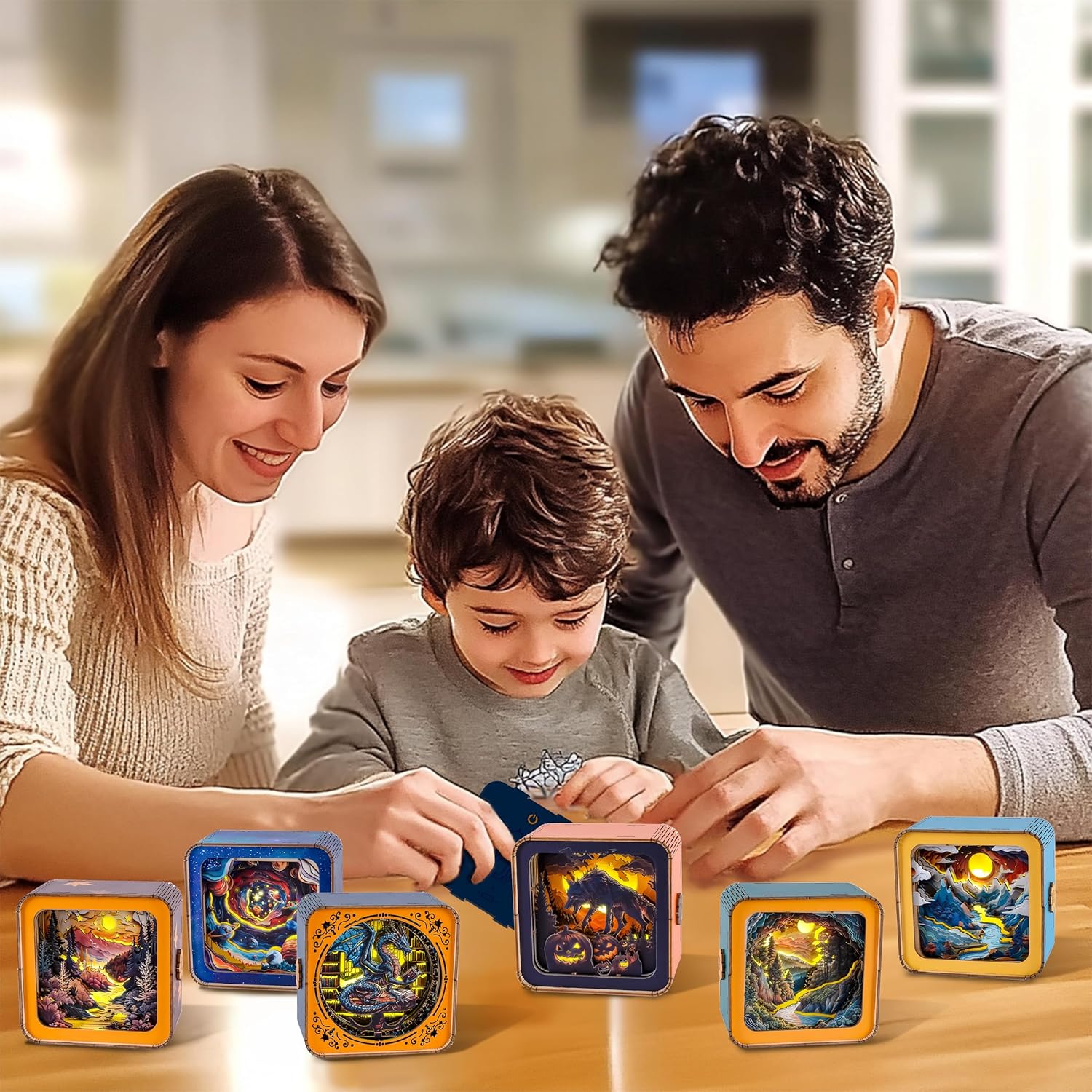 3D Wooden Puzzle Night Light