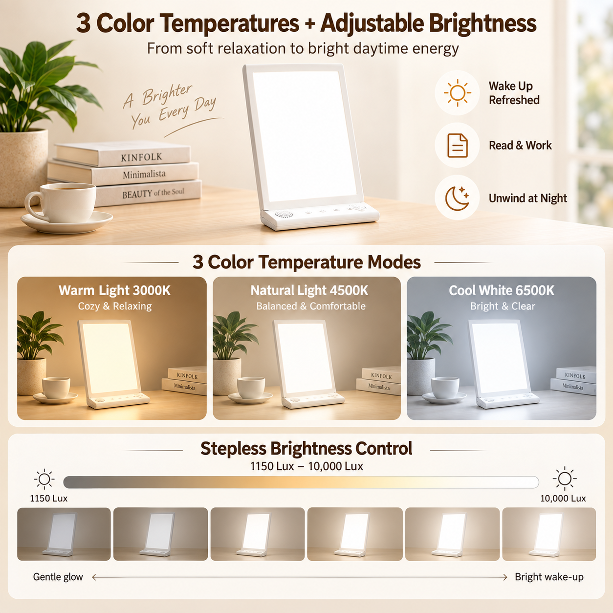 Natural Daylight & White Noise Therapy Lamp