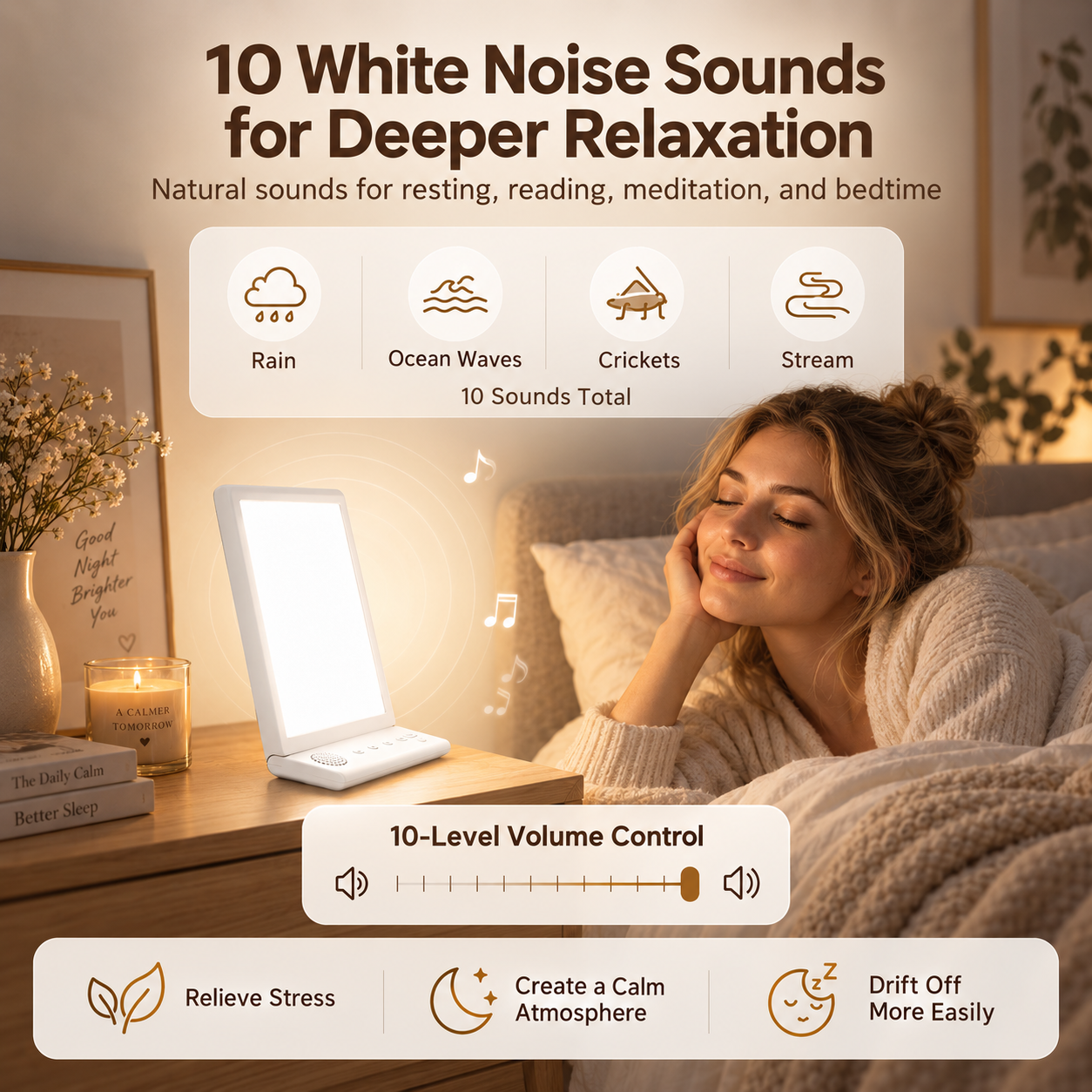 Natural Daylight & White Noise Therapy Lamp