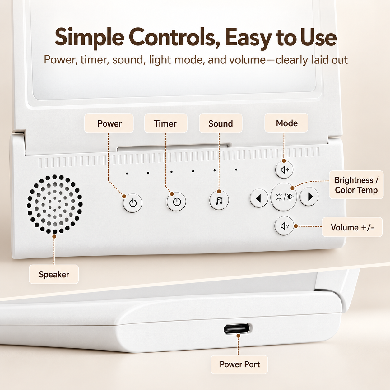 Natural Daylight & White Noise Therapy Lamp