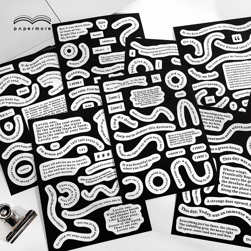 Words Phrases Sticker Sheet 2 sheets