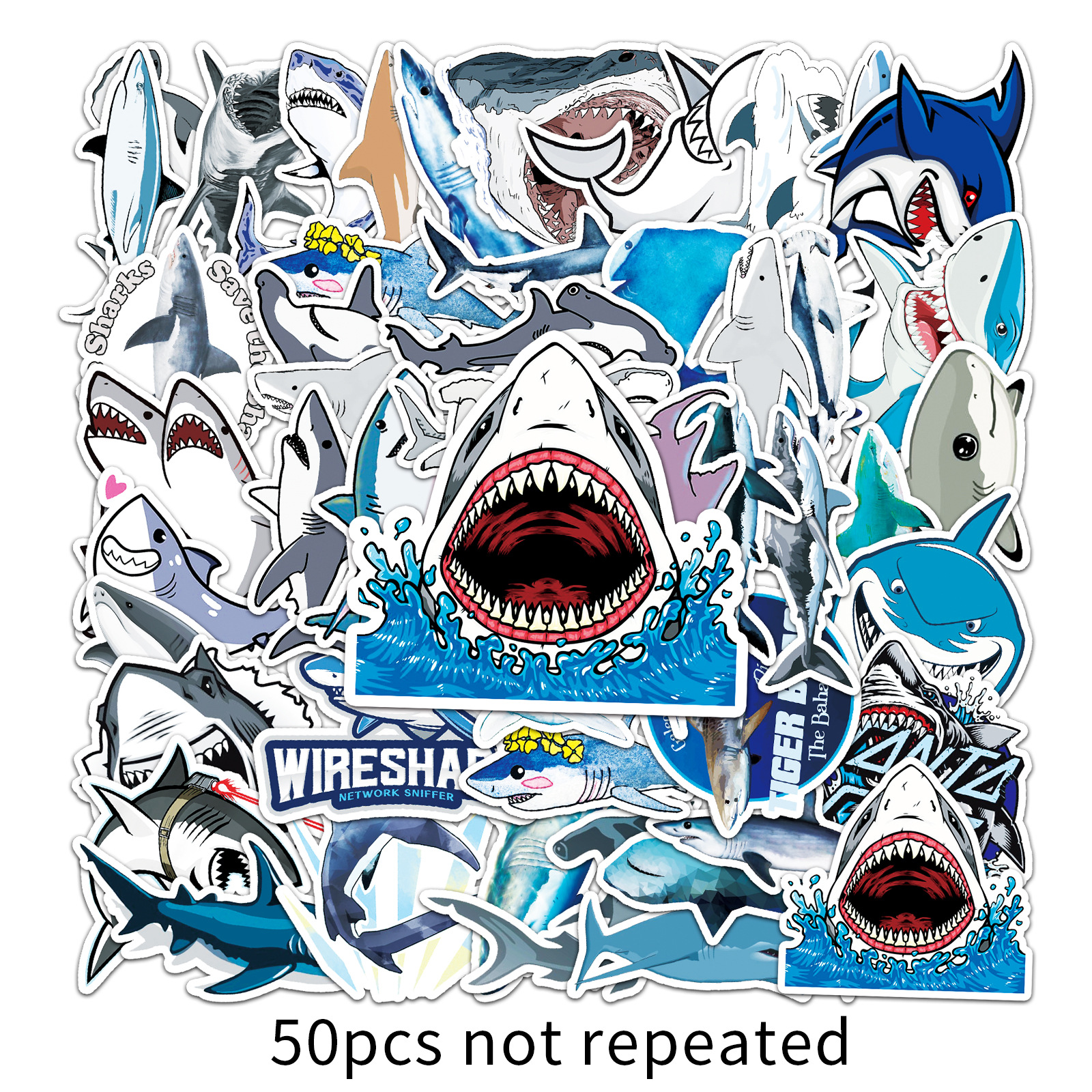 Shark Sticker Pack 50 pieces 