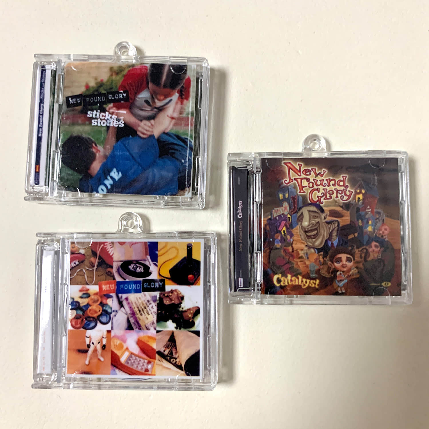 New Found Glory Little CD Album Cover Keychains - Catalyst -Sticks And Stones -New Found Glory