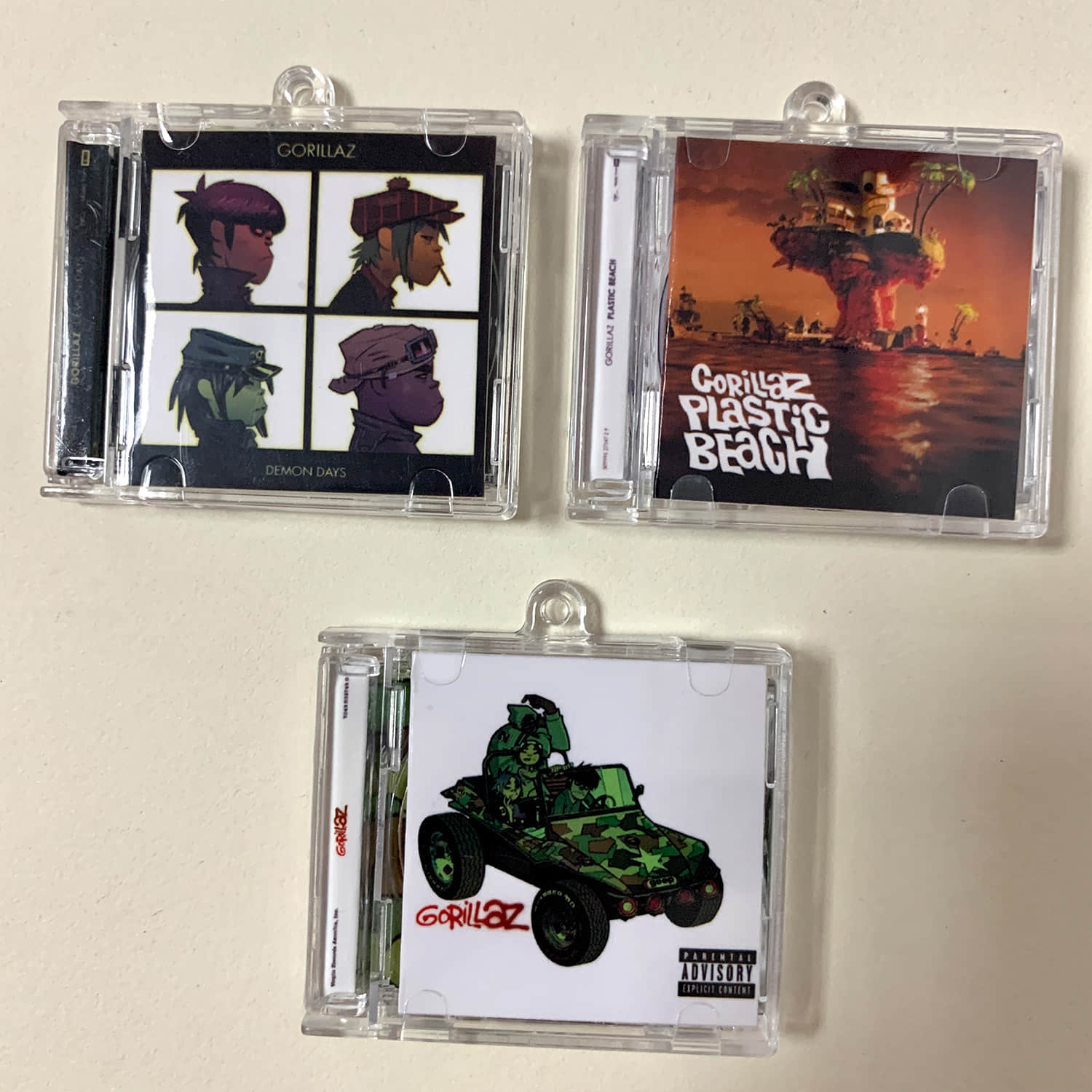 Gorillaz Little CD Album Cover Keychains - Demon Days - Gorillaz -Plastic Beach