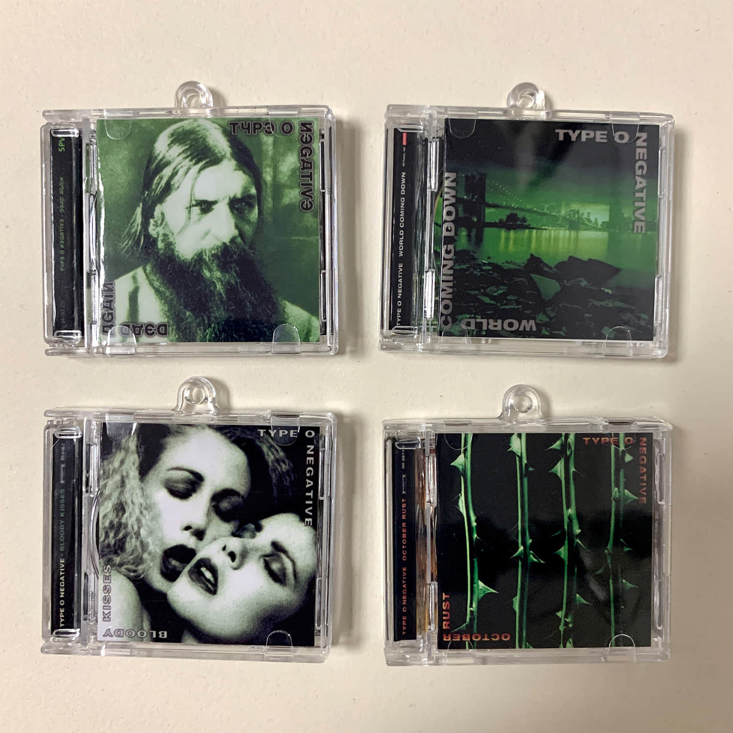 Type O Negative Little CD Album Cover Keychains - World Coming Down - October Rust -Bloody Kisses - Dead Again