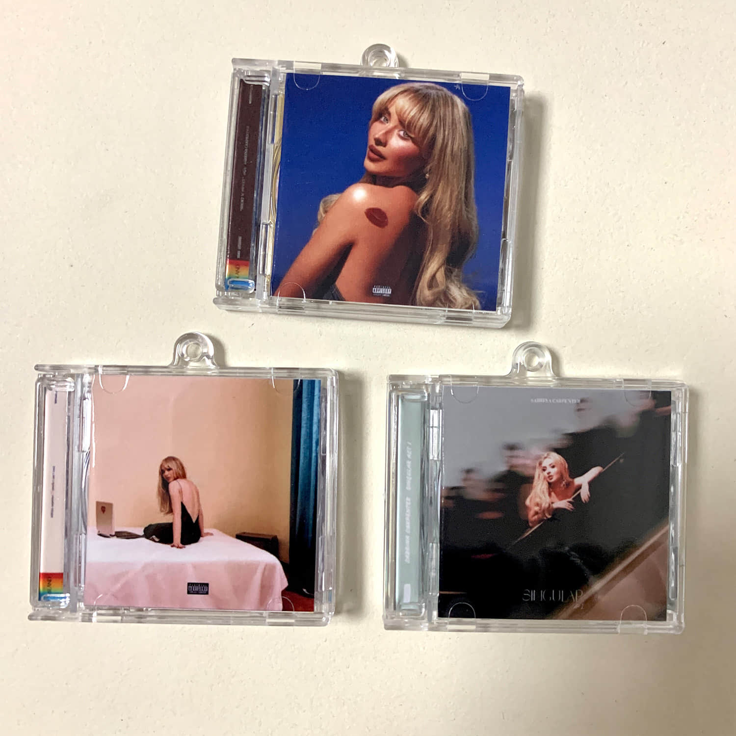 Sabrina Carpenter Little CD Album Cover Keychains – Short N' Sweet -Emails I Can't Send - Singular Act I