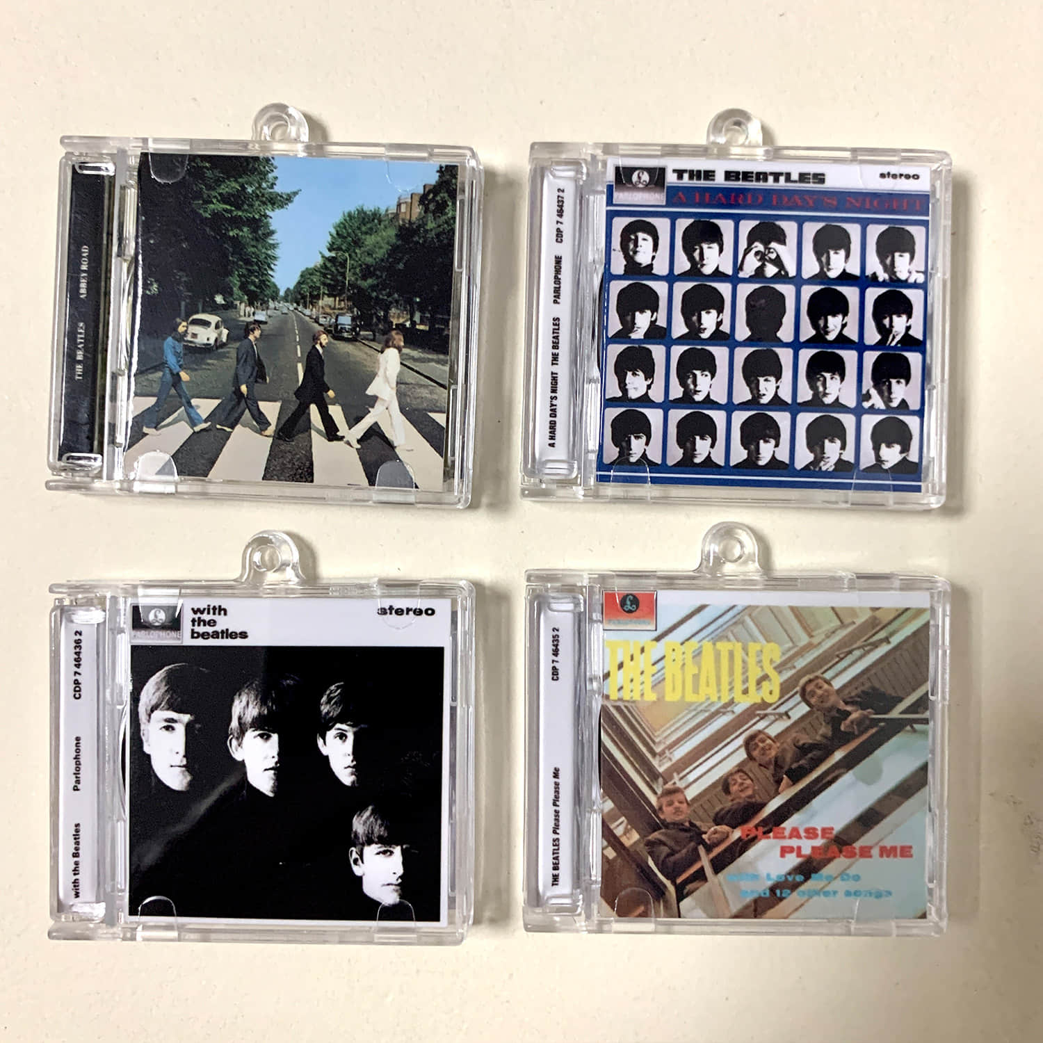 The Beatles Little CD Album Cover Keychains  - Abbey Road - Please Please Me - With The Beatles - A Hard Day's Night