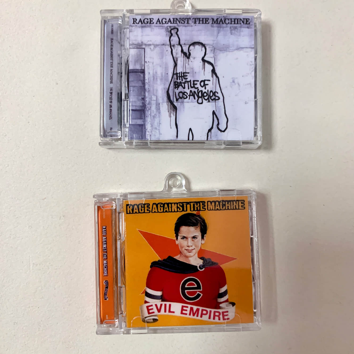 Rage Against The Machine Little CD Album Cover Keychains – The Battle Of Los Angeles - Evil Empire