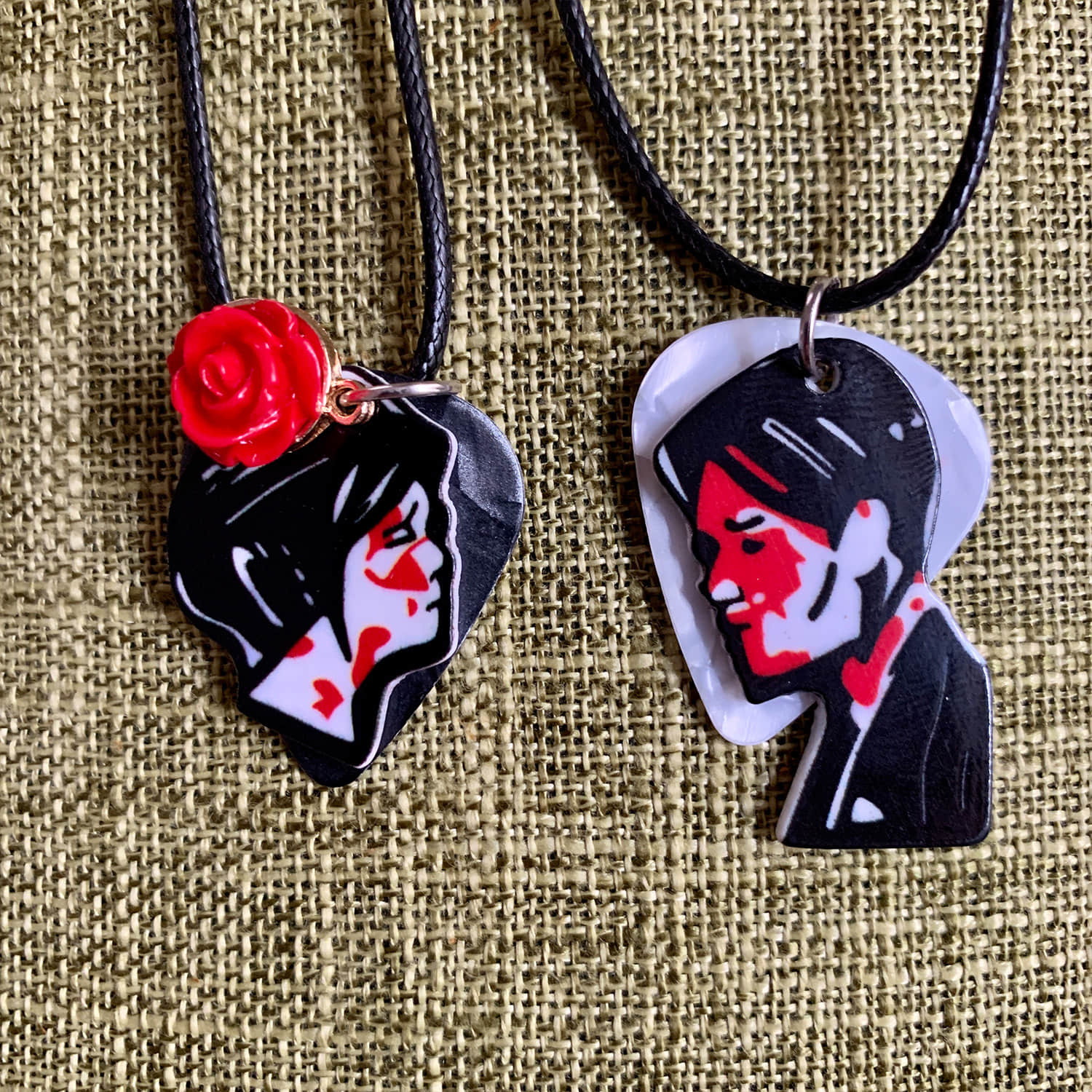 Custom My Chemical Romance Guitar Pick Necklace - Three Cheers For Sweet