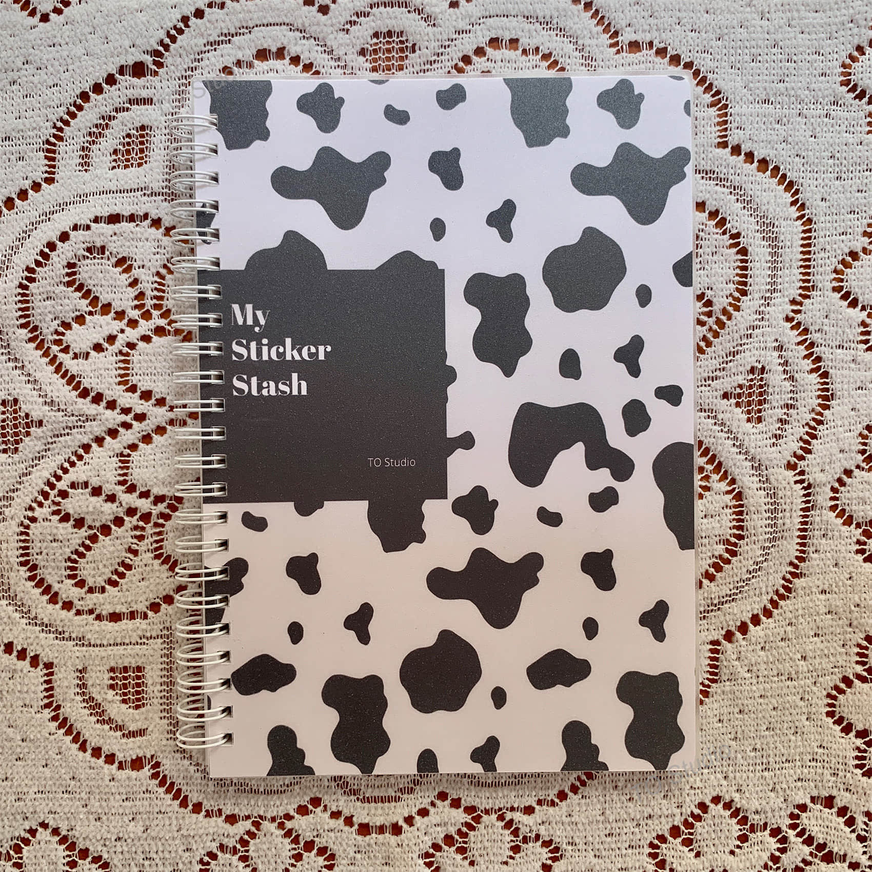 Cow Print Reusable Sticker Book 5 X 7, 20 double-sided pages-FUU Studio