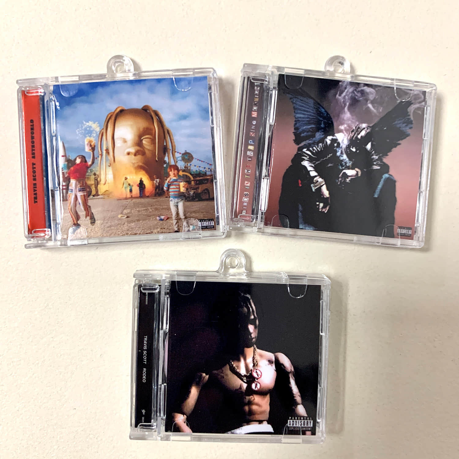 Travis Scott Little CD Album Cover Keychains – Rodeo - Birds In The Trap Sing McKnight - Astroworld