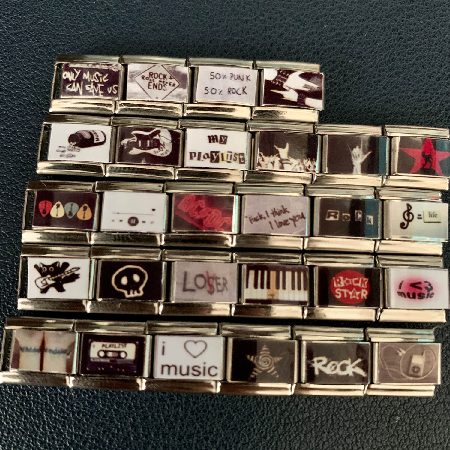 I Love Music Y2K 2000s  Italian Bracelet