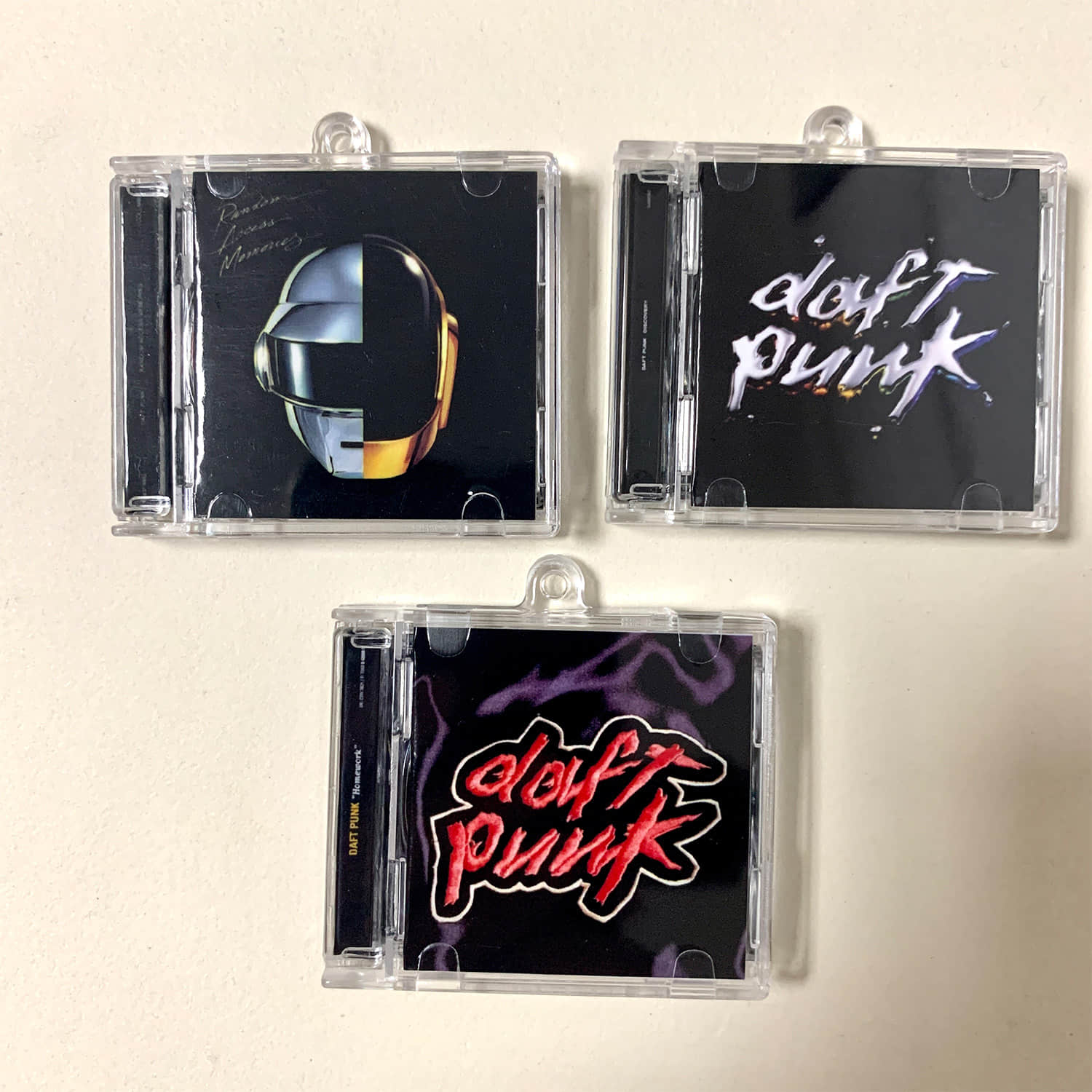 Daft Punk Little CD Album Cover Keychains - Random Access Memories -Discovery - Homework