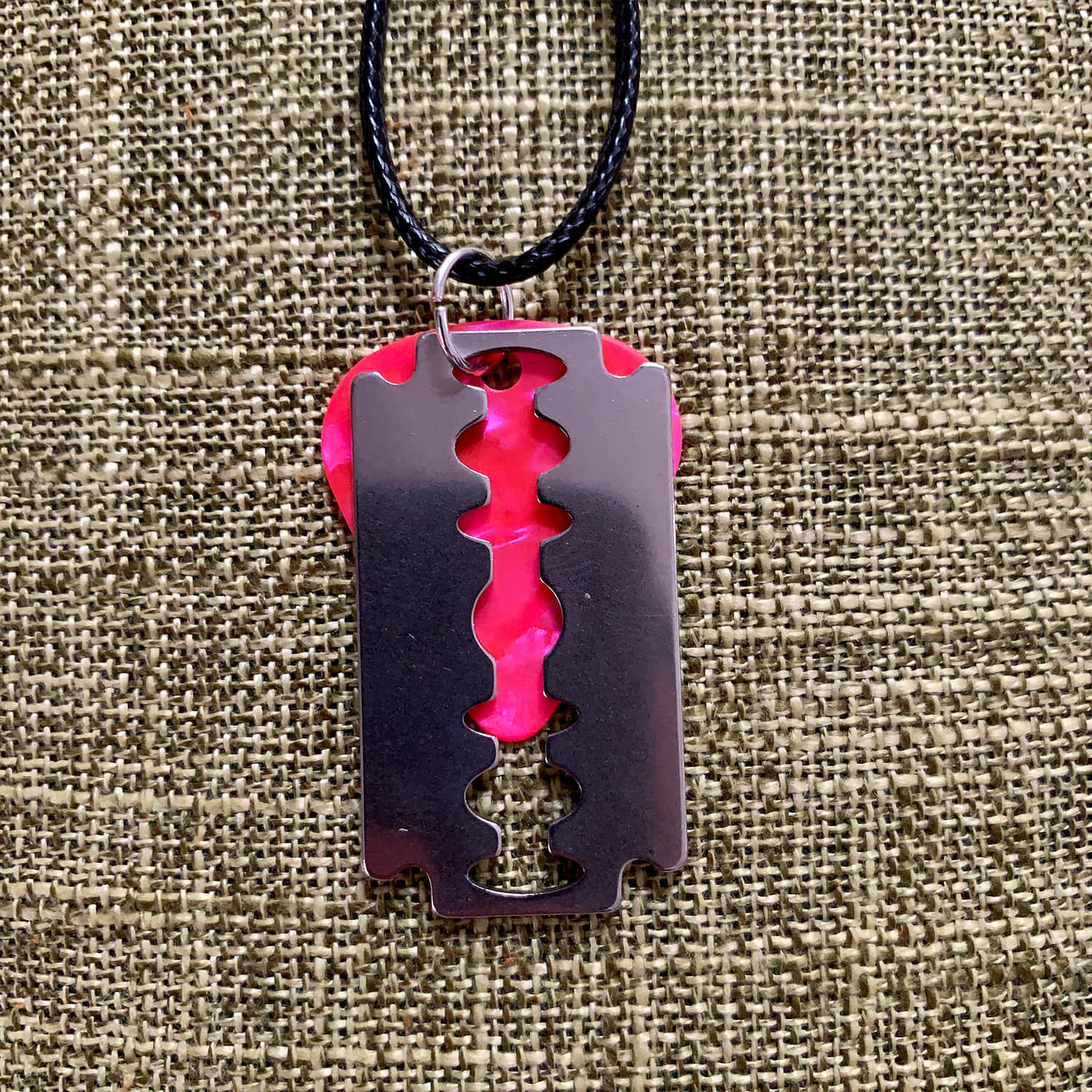 Custom HIM Bnad Guitar Pick Necklace