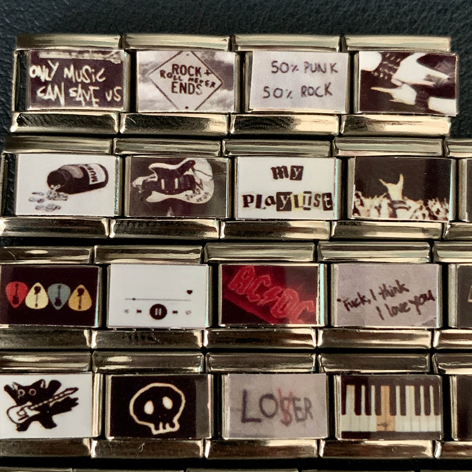 I Love Music Y2K 2000s  Italian Bracelet