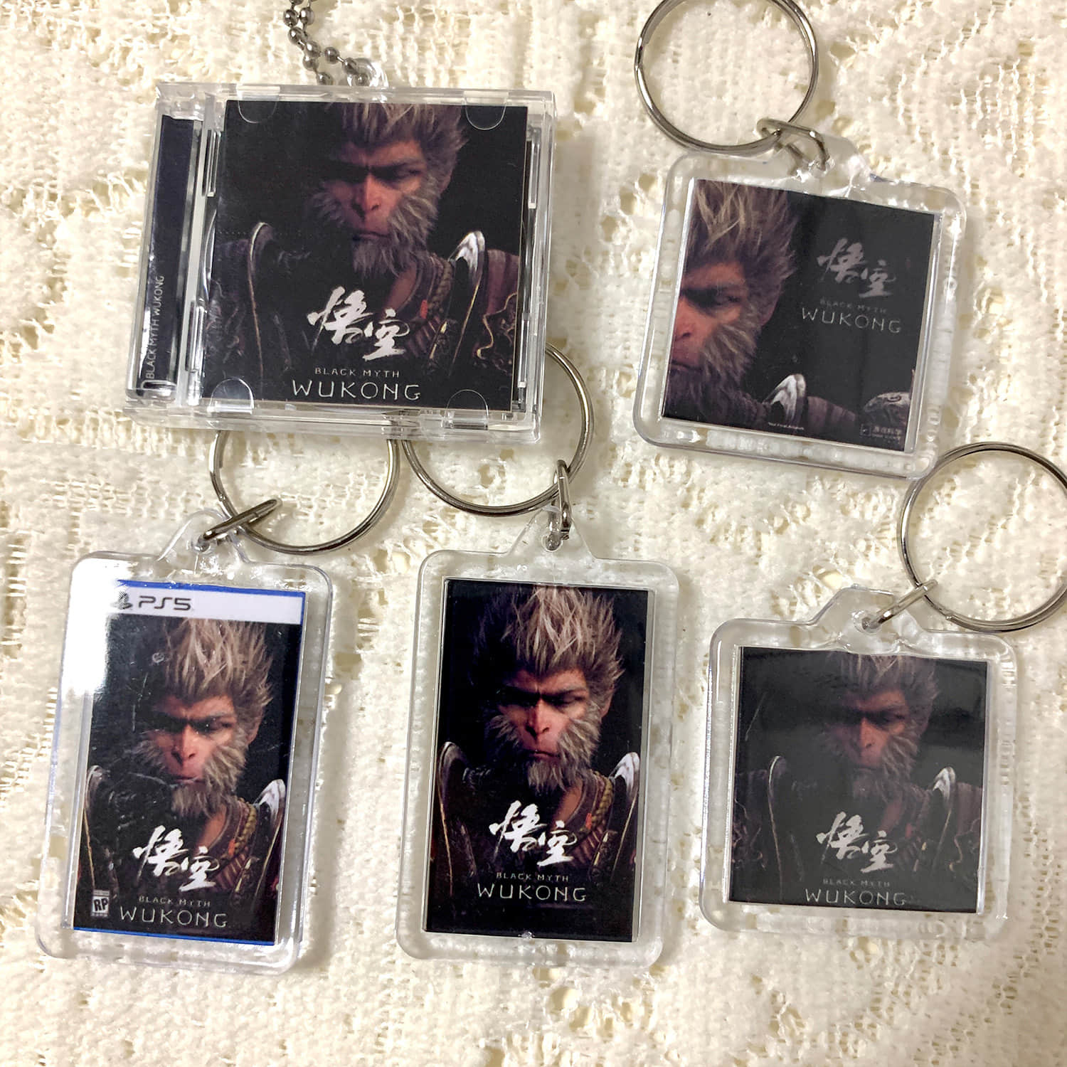Black MYTH Wukong Game Cover Keychains
