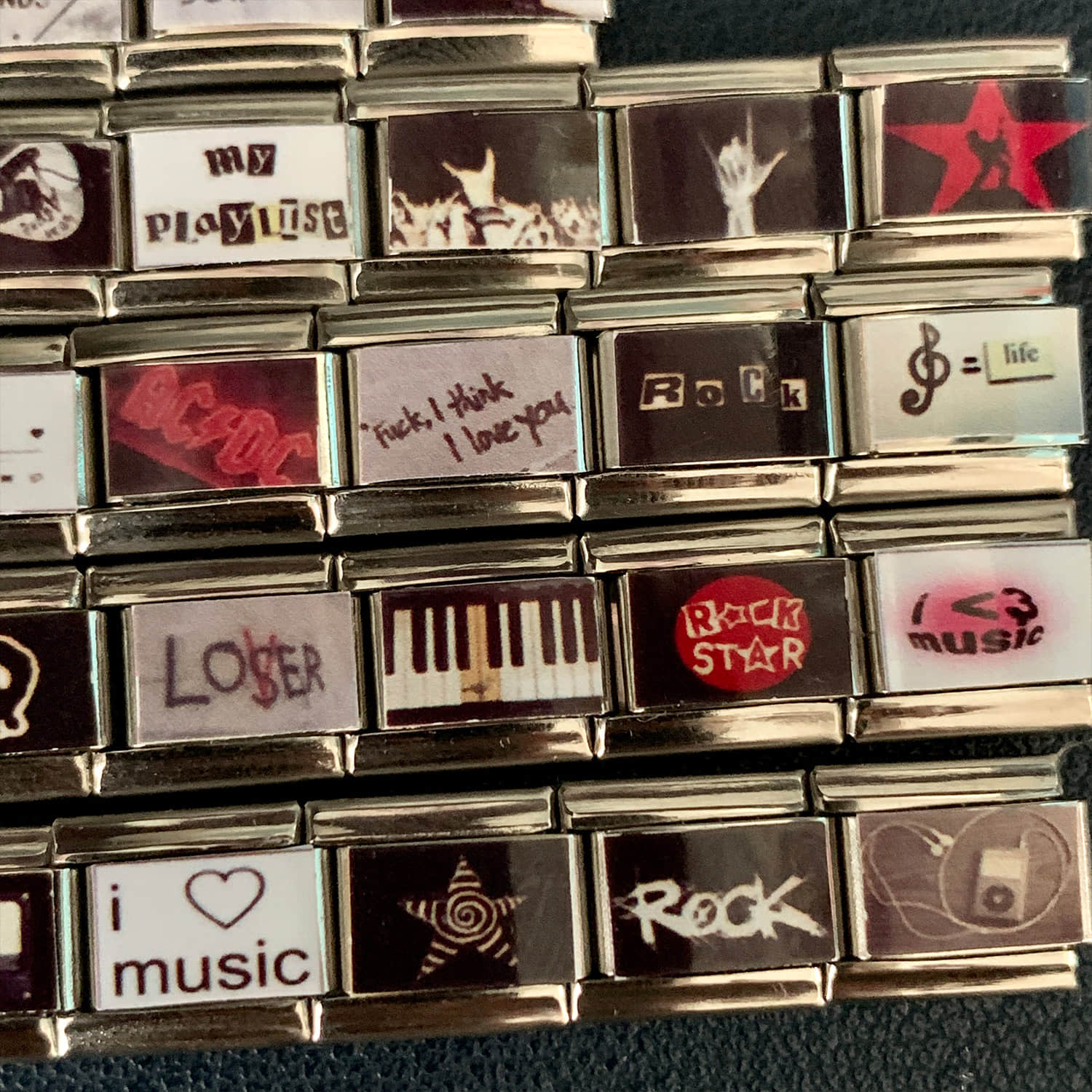 I Love Music Y2K 2000s  Italian Bracelet