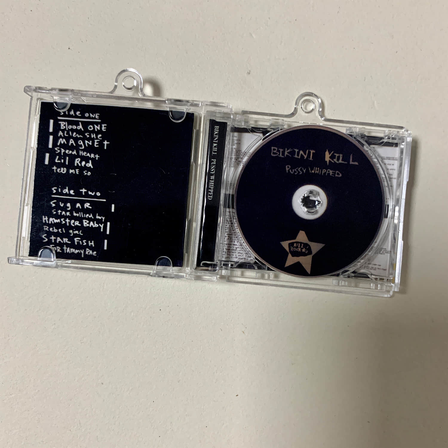 Bikini Kill Little CD Album Cover Keychains - The Singles and Pussy Whipped