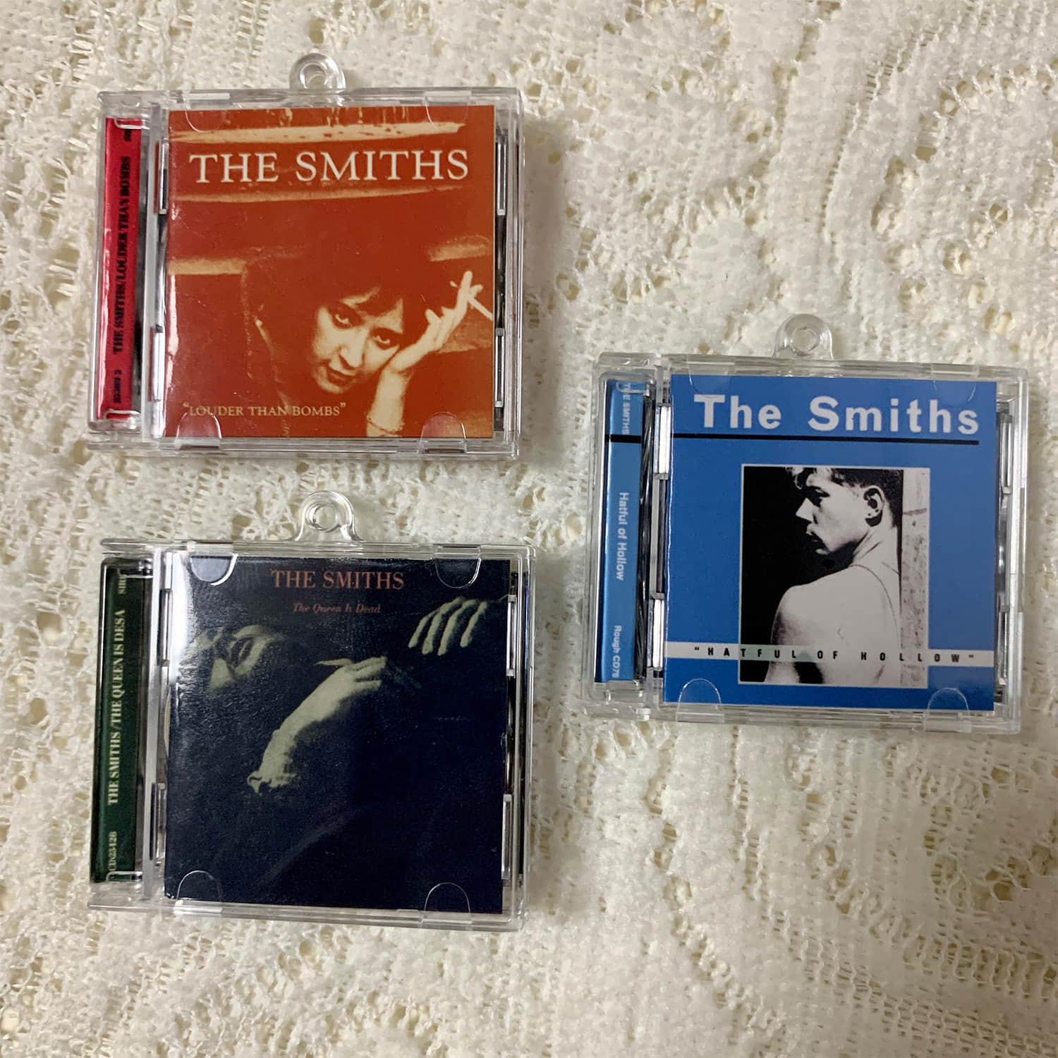 The Smiths Little CD Album Cover Keychains -Louder Than Bombs and The Queen Is Dead