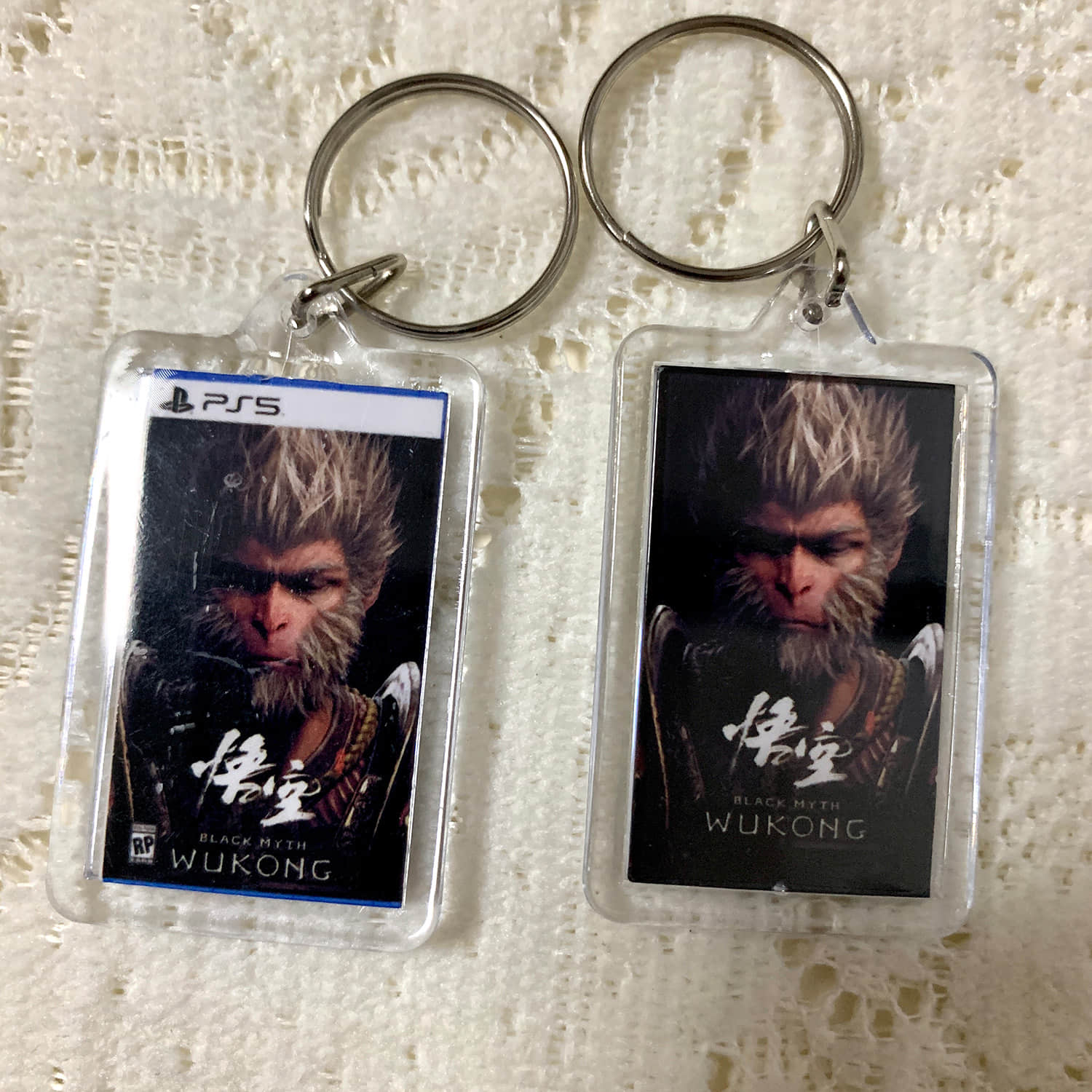 Black MYTH Wukong Game Cover Keychains