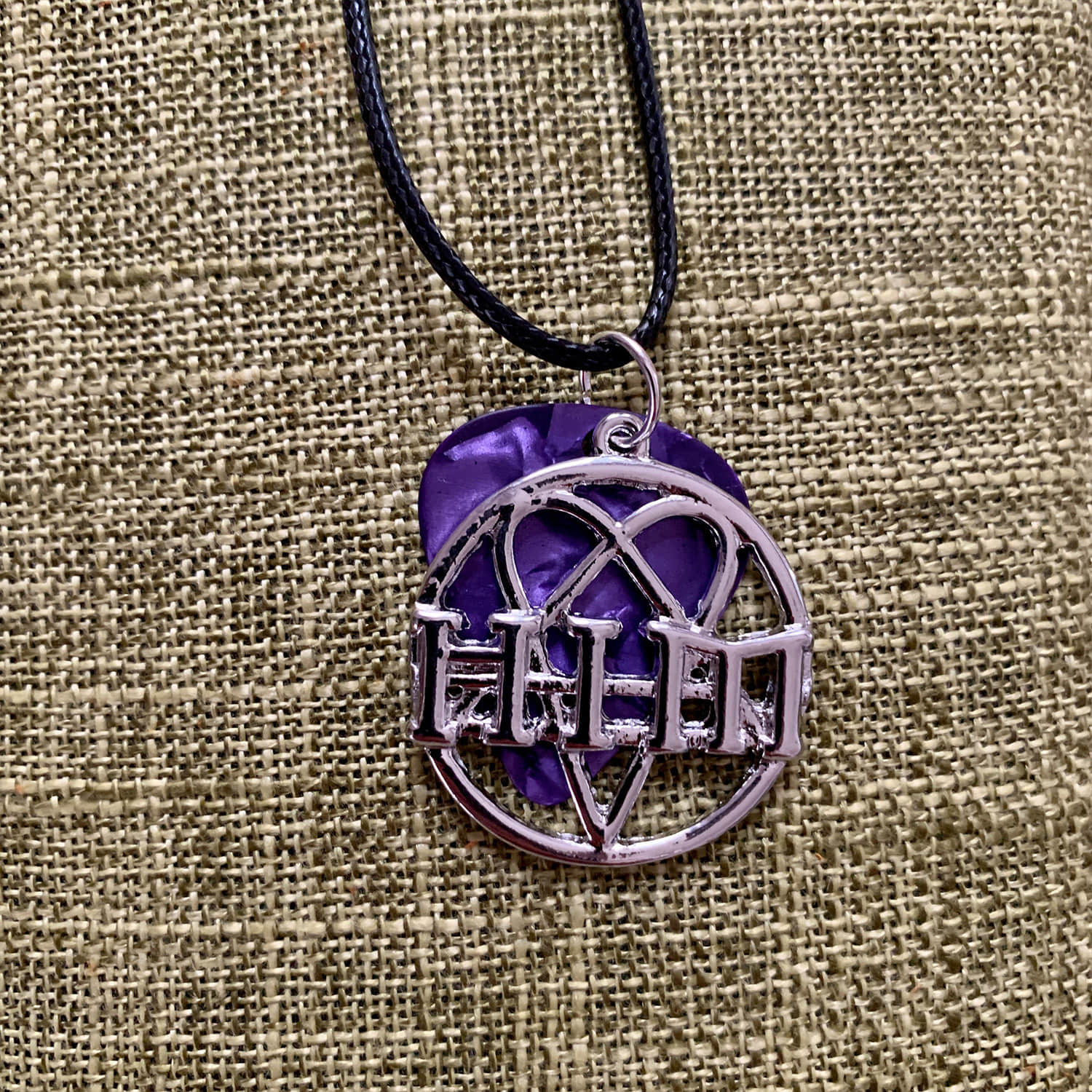 Custom HIM Bnad Guitar Pick Necklace