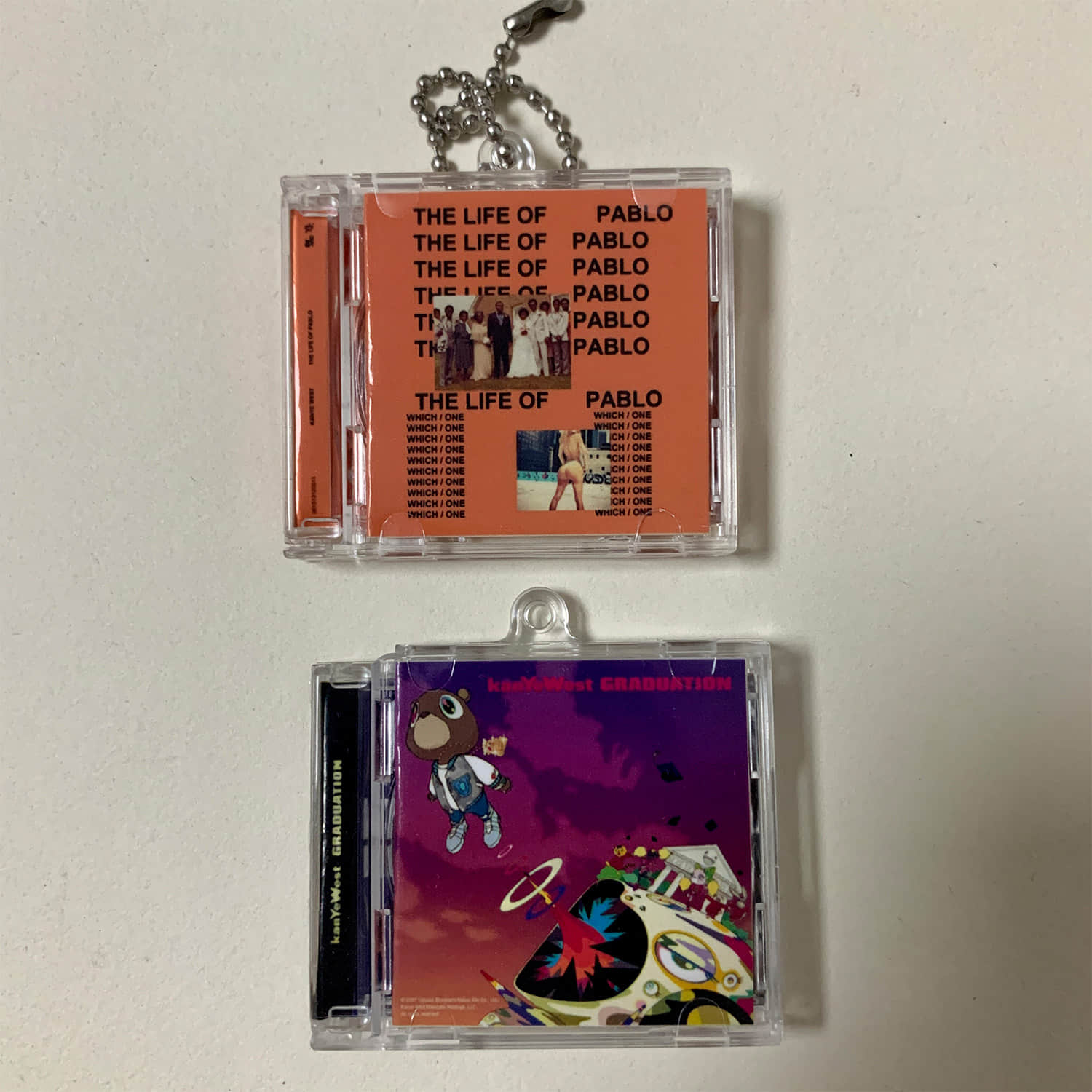 Kanye West Little CD Album Cover Keychains -Graduation - The Life Of Pablo