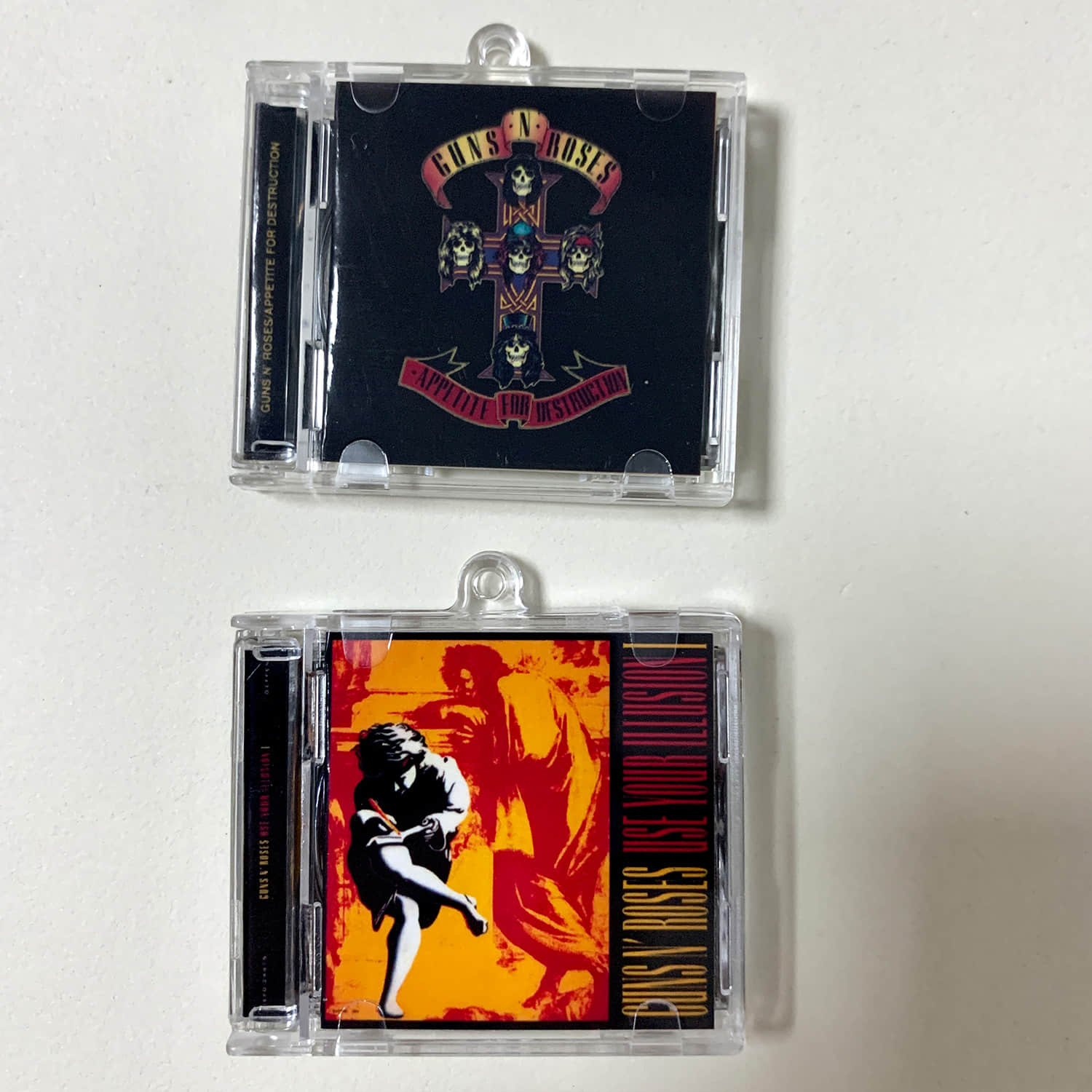 Guns N_ Roses Little CD Album Cover Keychains - Appetite For Destruction - Use Your Illusion I