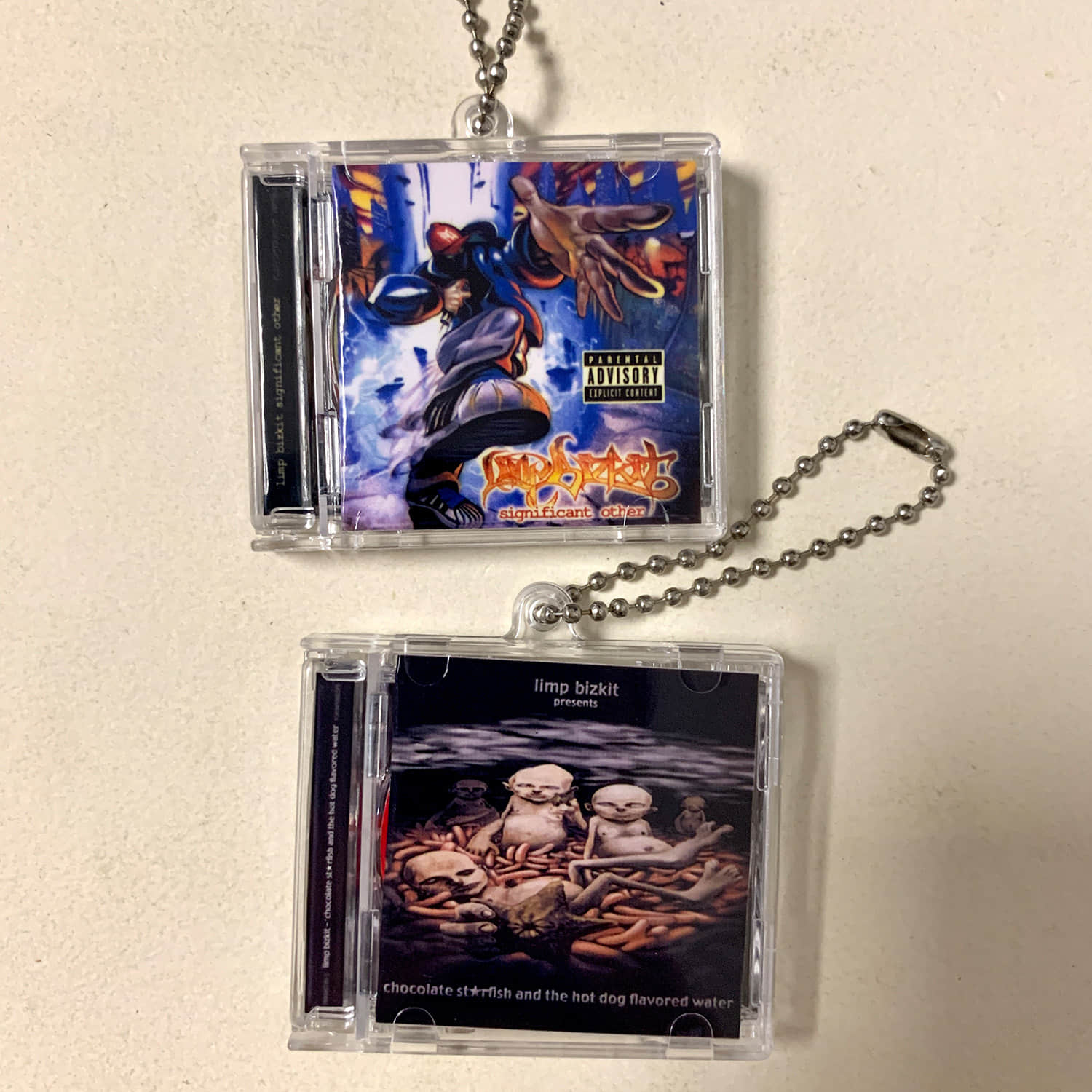 Limp Bizkit Little CD Album Cover Keychains  - Significant Other - Chocolate Starfish And The Hot Dog Flavored Wate